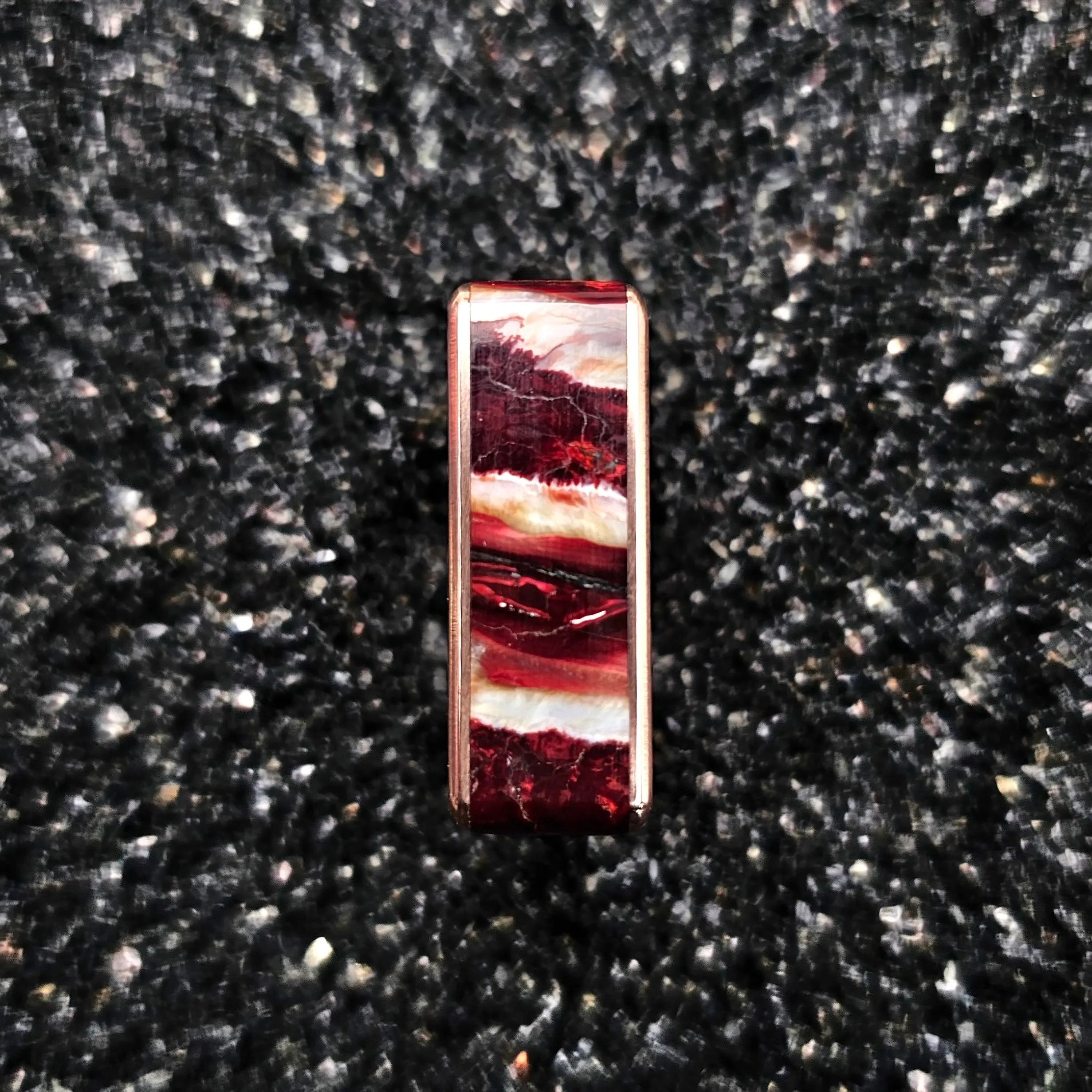 The Throne Ring (Fossilized Woolly Mammoth Tooth, Layered Maple Faced Wood & Copper)