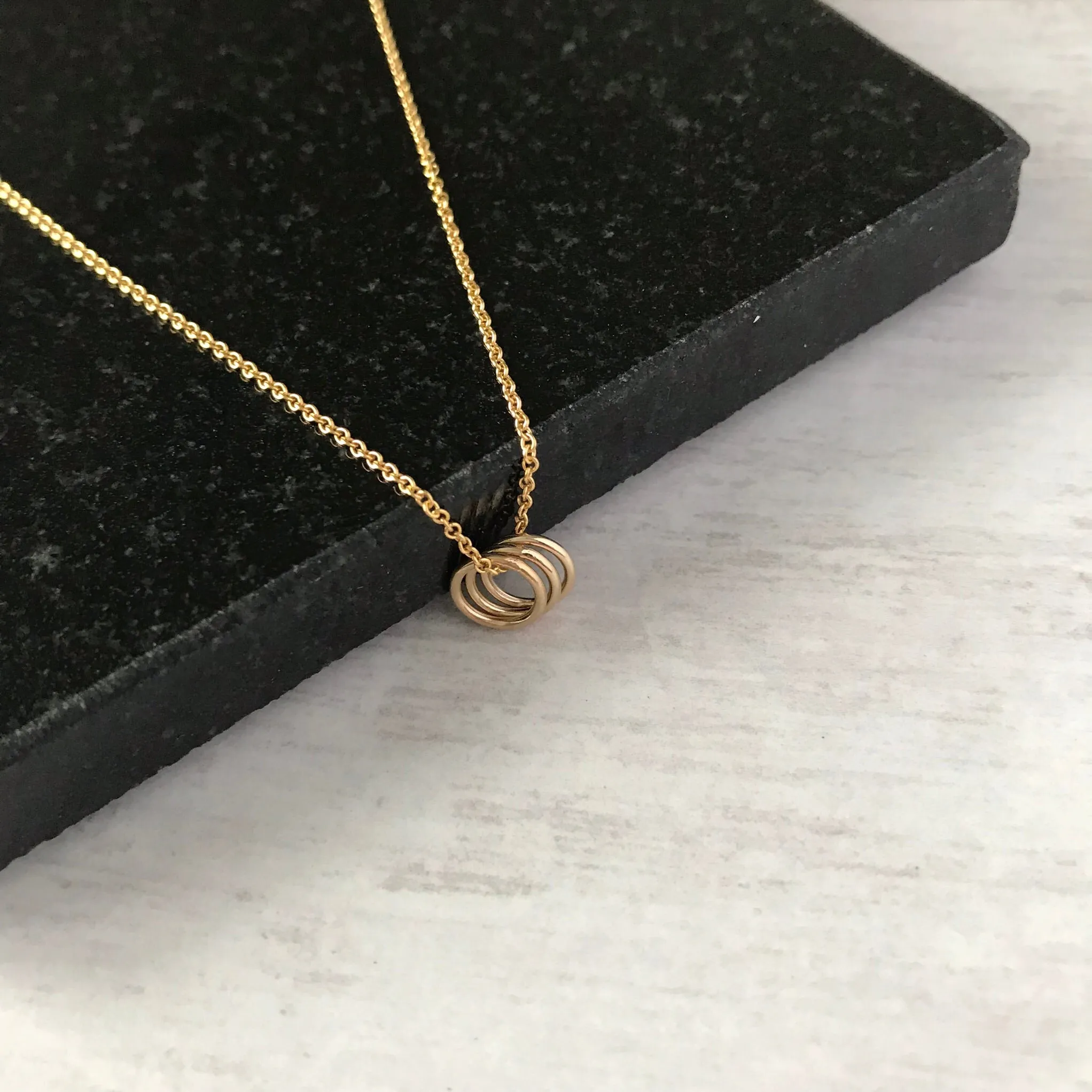 Three Gold Rings Necklace