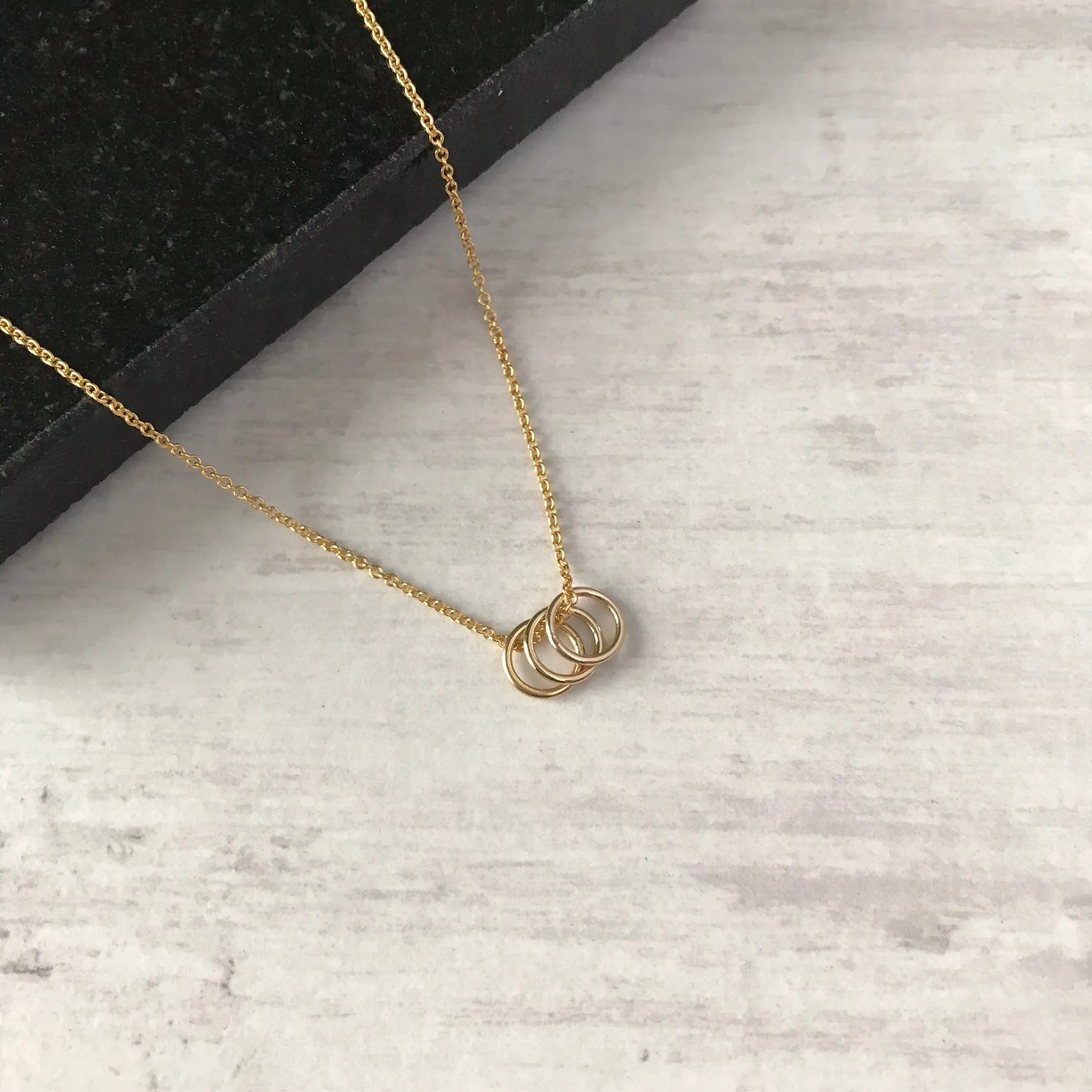 Three Gold Rings Necklace