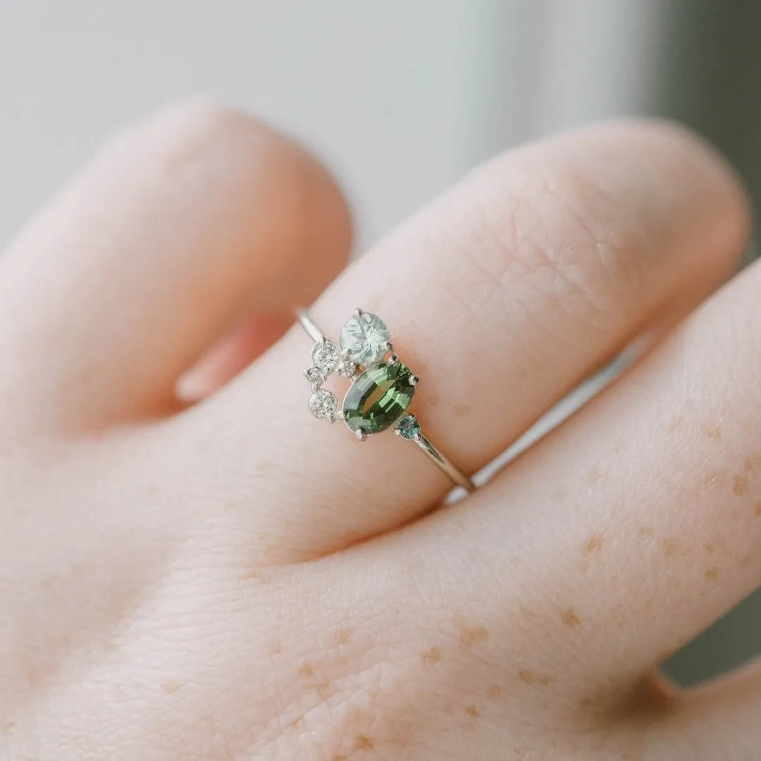 Tiny Green Zircon Ring