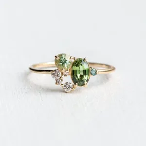 Tiny Green Zircon Ring