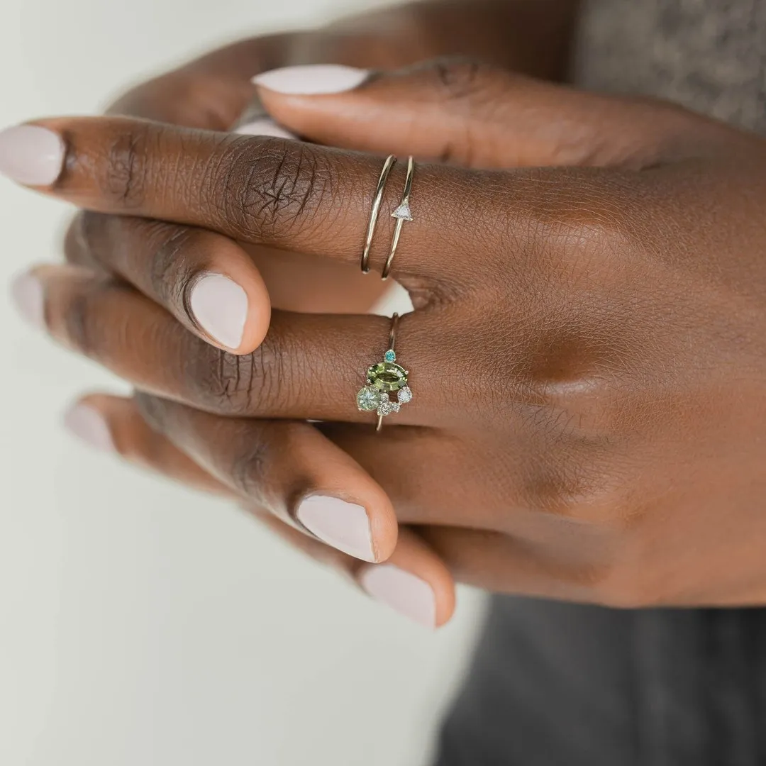 Tiny Green Zircon Ring