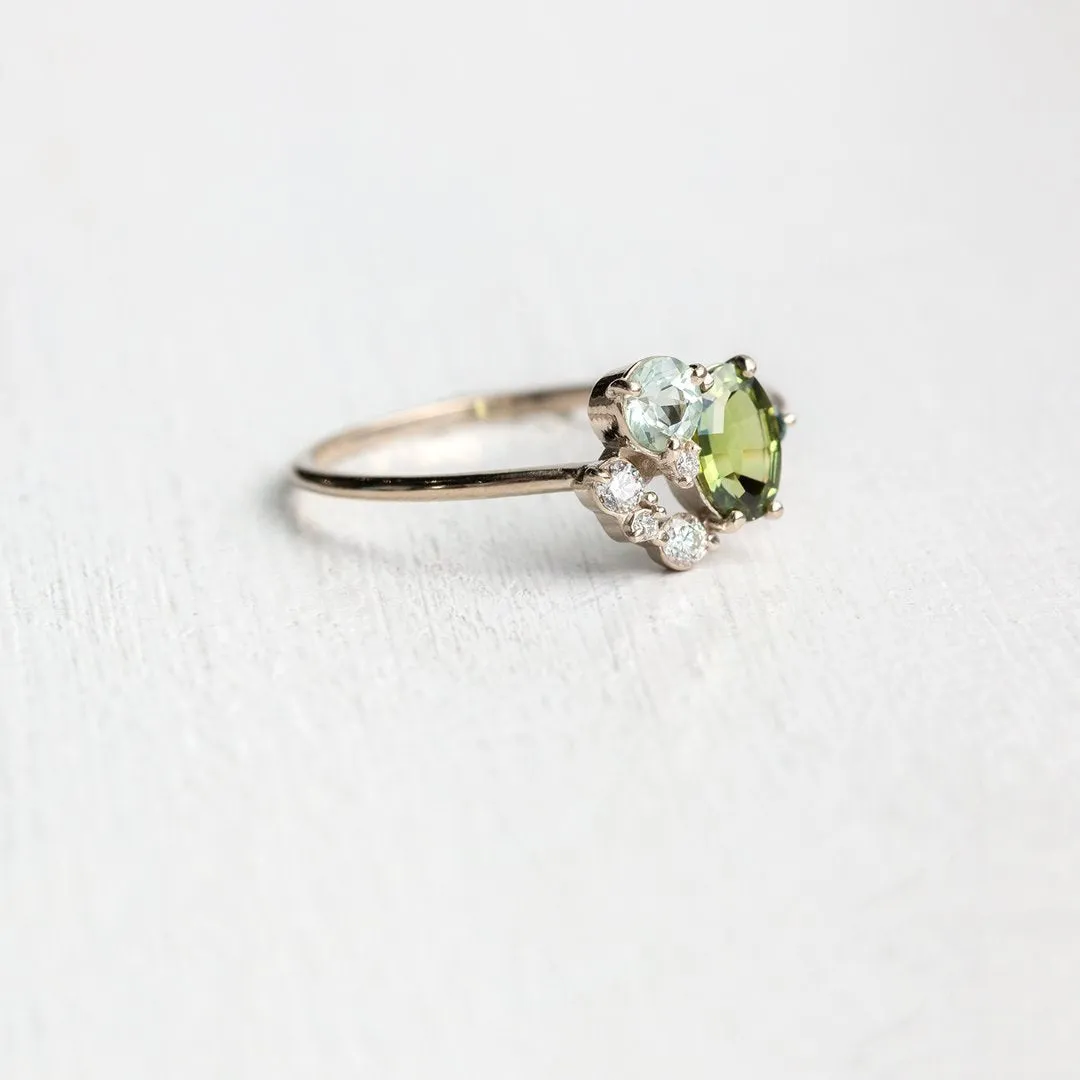 Tiny Green Zircon Ring