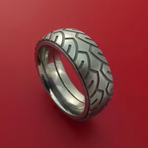 Titanium Bicycle Tire Tread Spinner Ring Custom Made Band