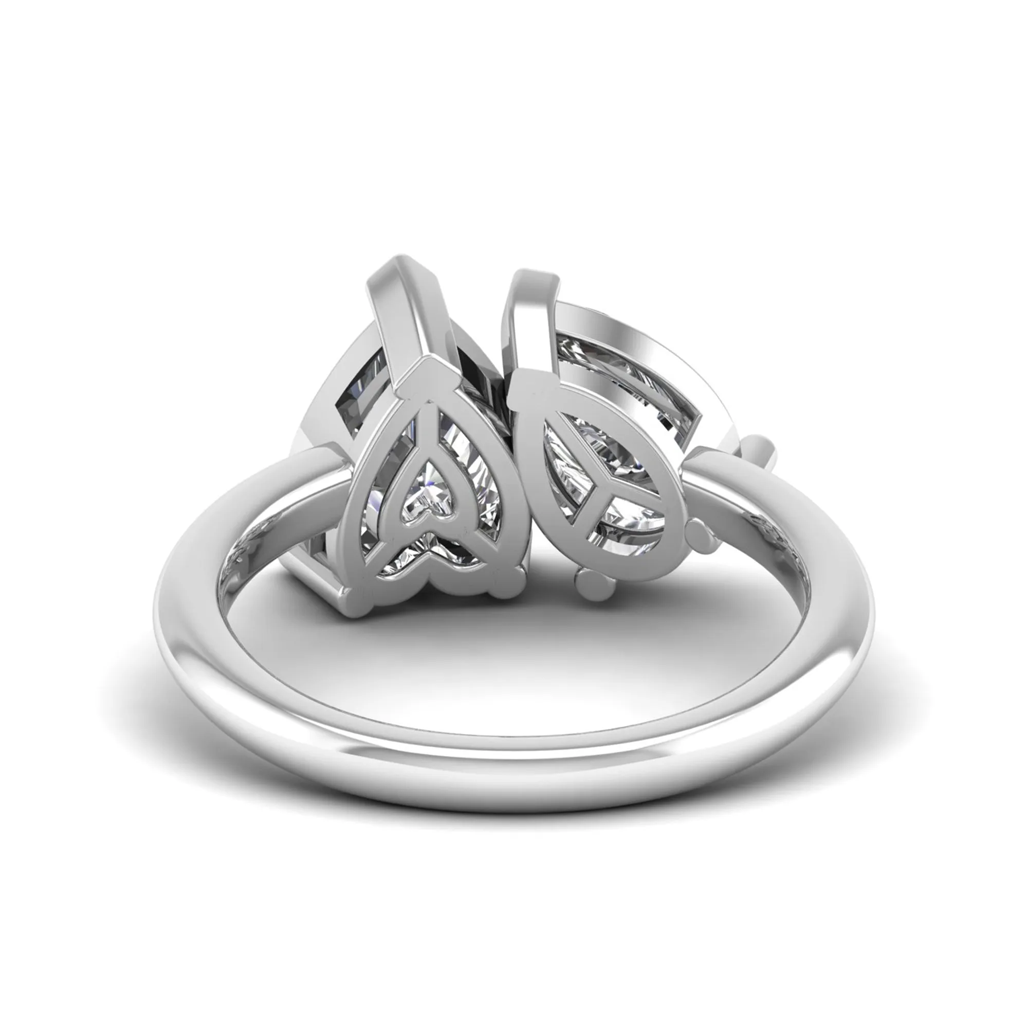 Toi et Moi Heart and Pear Lab Diamond Ring