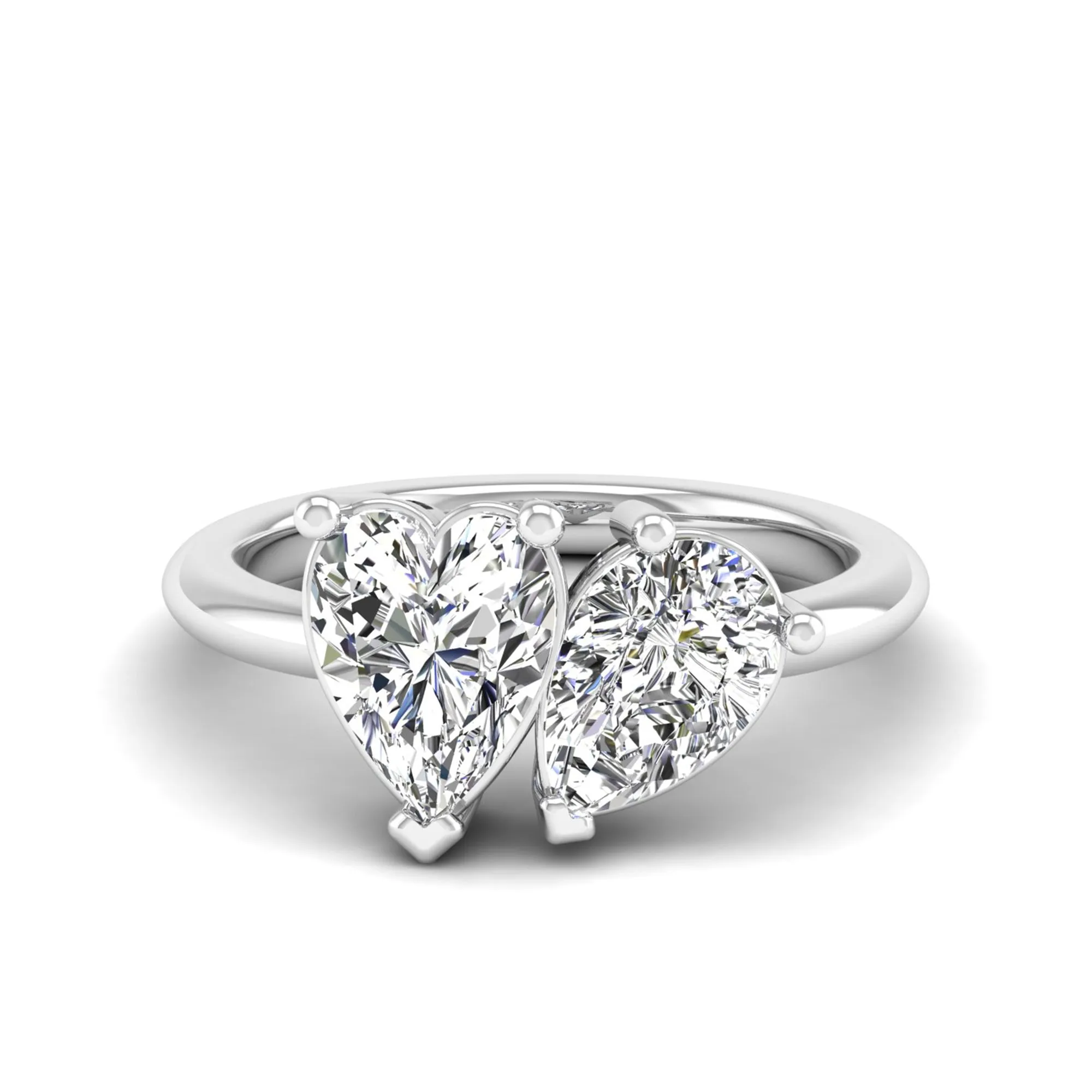 Toi et Moi Heart and Pear Lab Diamond Ring