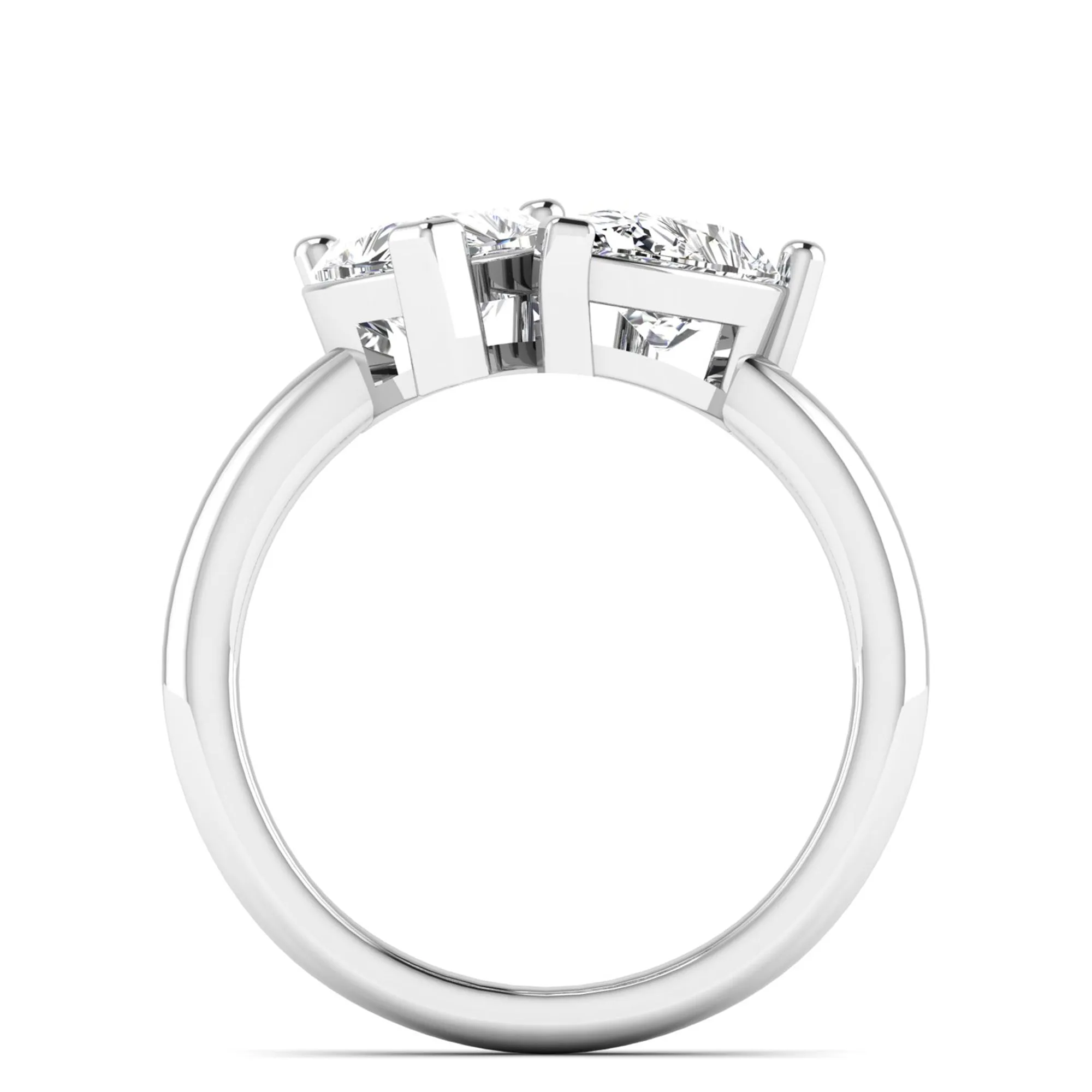 Toi et Moi Heart and Pear Lab Diamond Ring