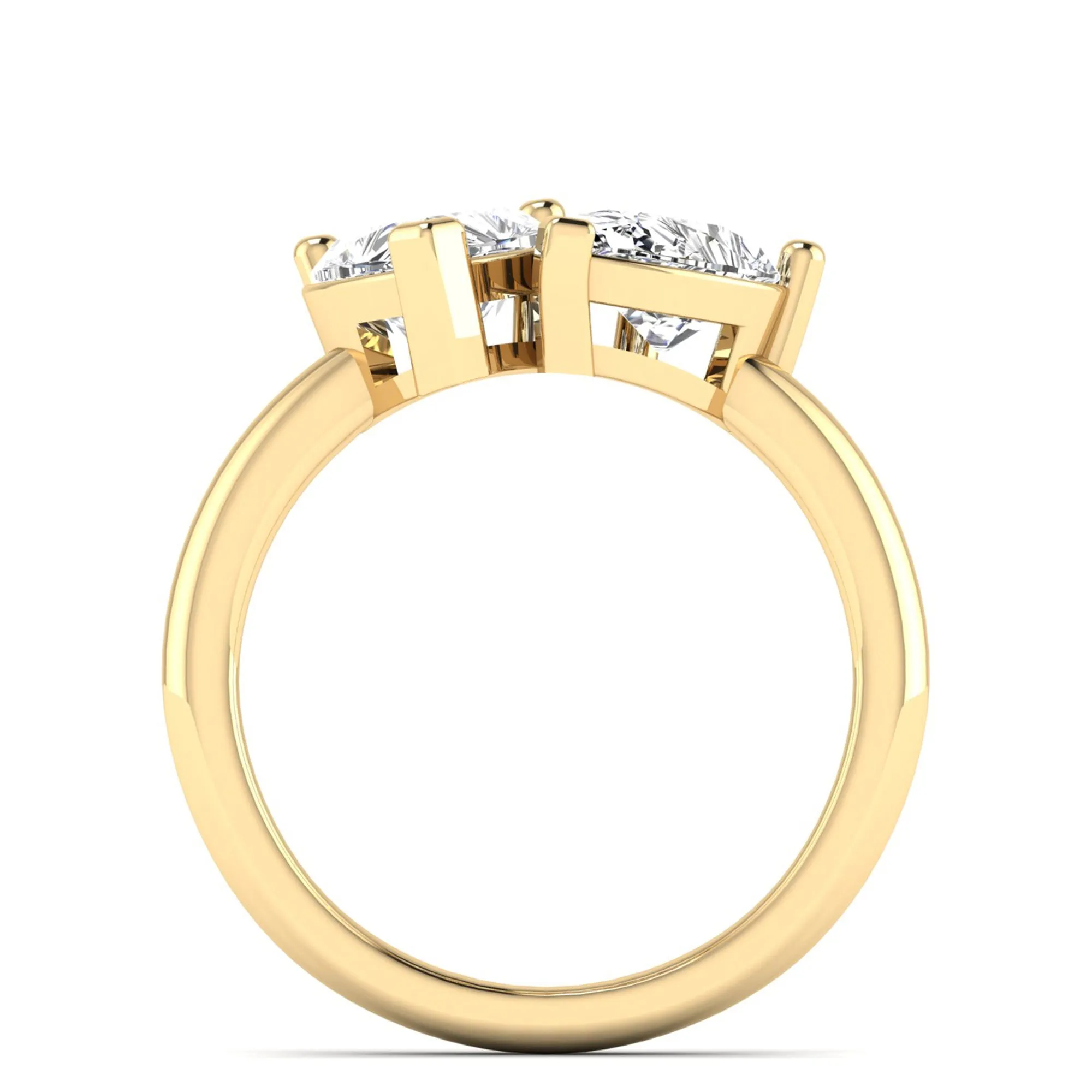 Toi et Moi Heart and Pear Lab Diamond Ring