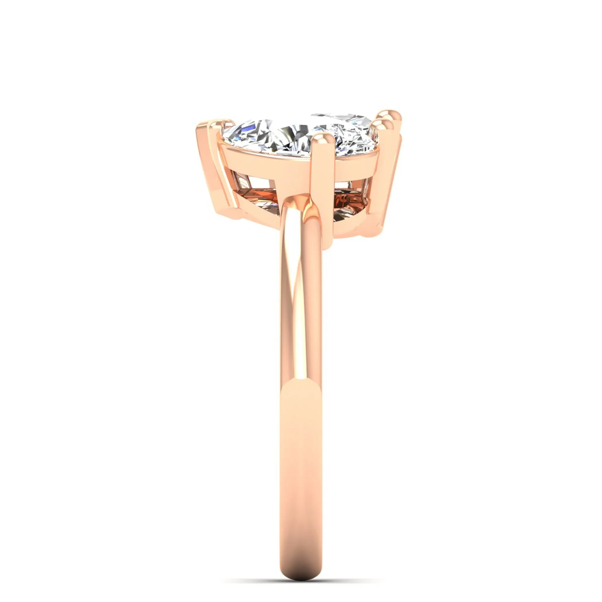 Toi et Moi Heart and Pear Lab Diamond Ring
