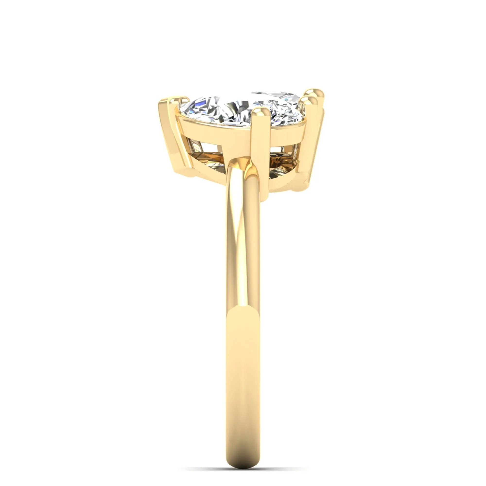 Toi et Moi Heart and Pear Lab Diamond Ring