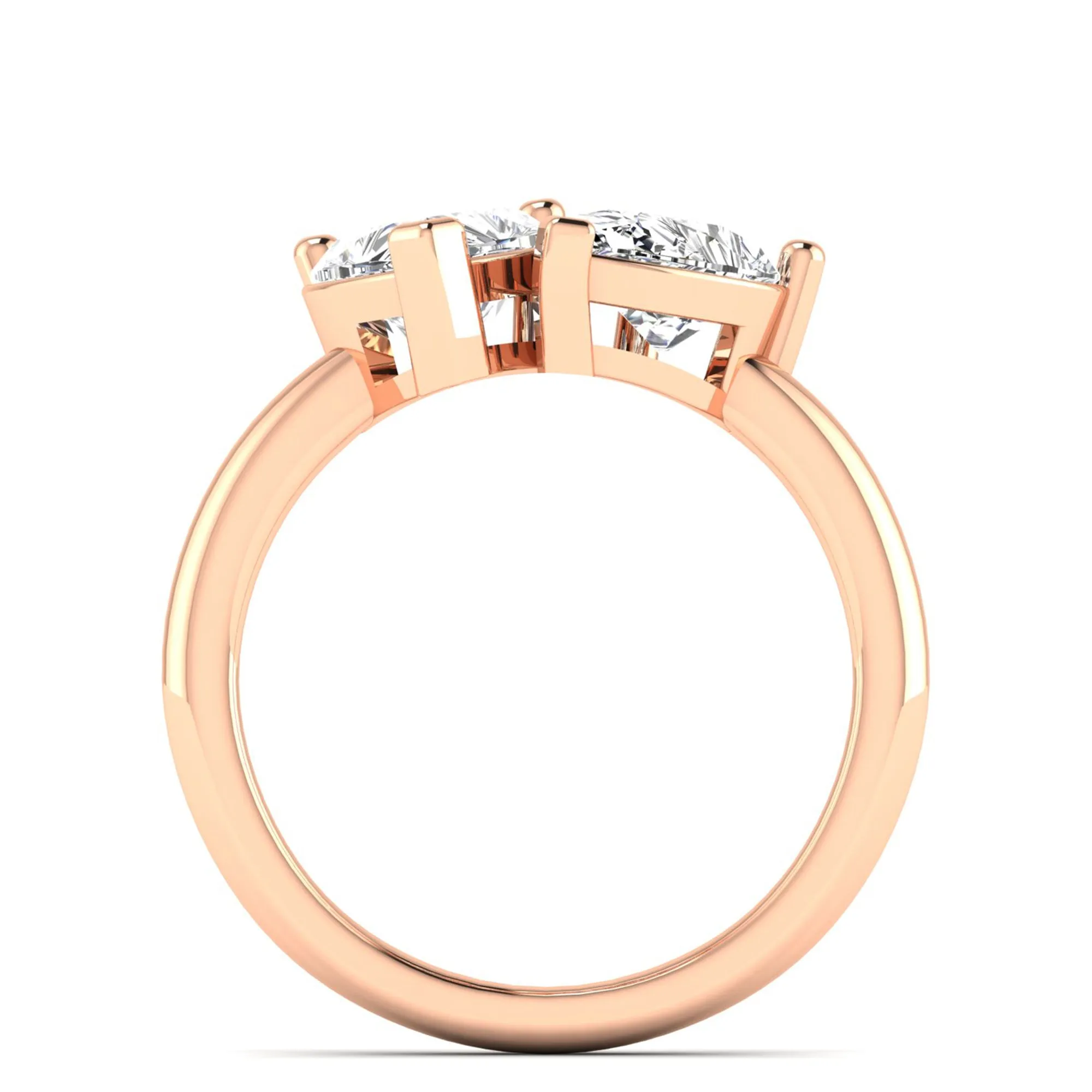 Toi et Moi Heart and Pear Lab Diamond Ring