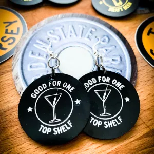 TOP SHELF >> Drink Token Earrings