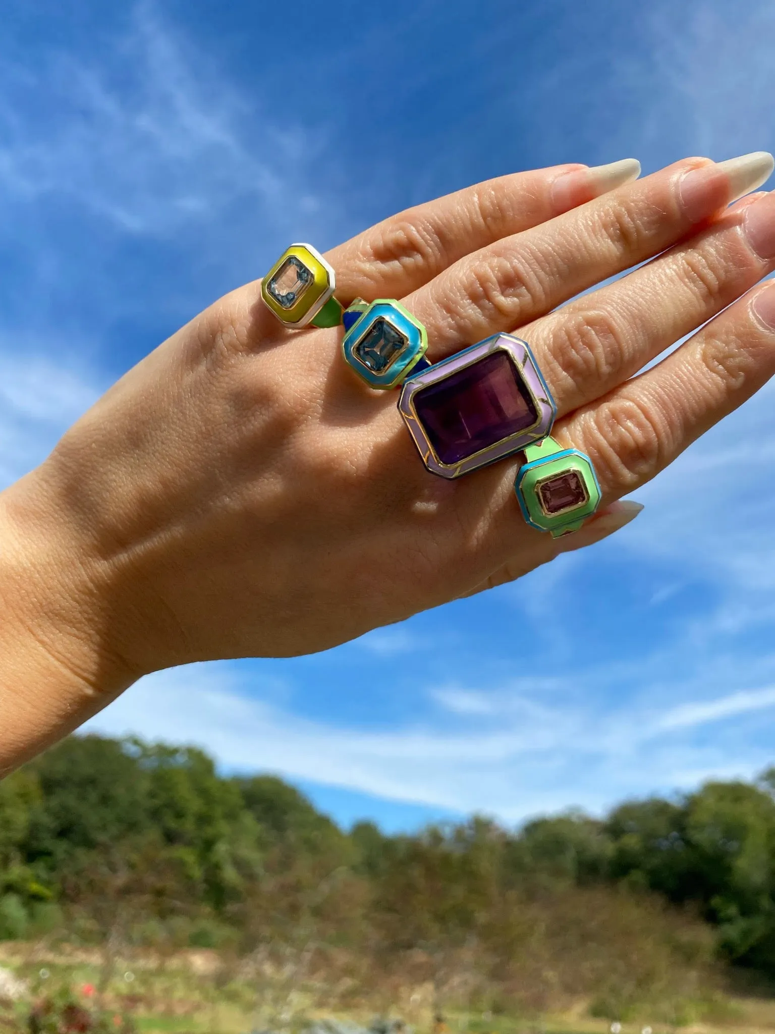 Topaz Chevron Cocktail Ring
