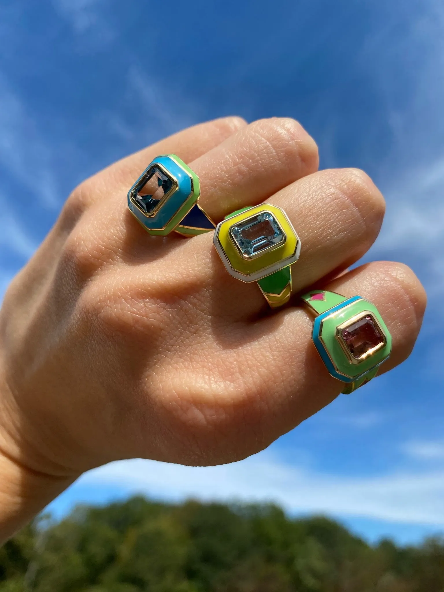 Topaz Chevron Cocktail Ring