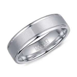 Torque White Cobalt (6mm) Sandpaper Finish Mens Wedding Band
