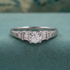 Transitional-Cut Diamond & Platinum Ring