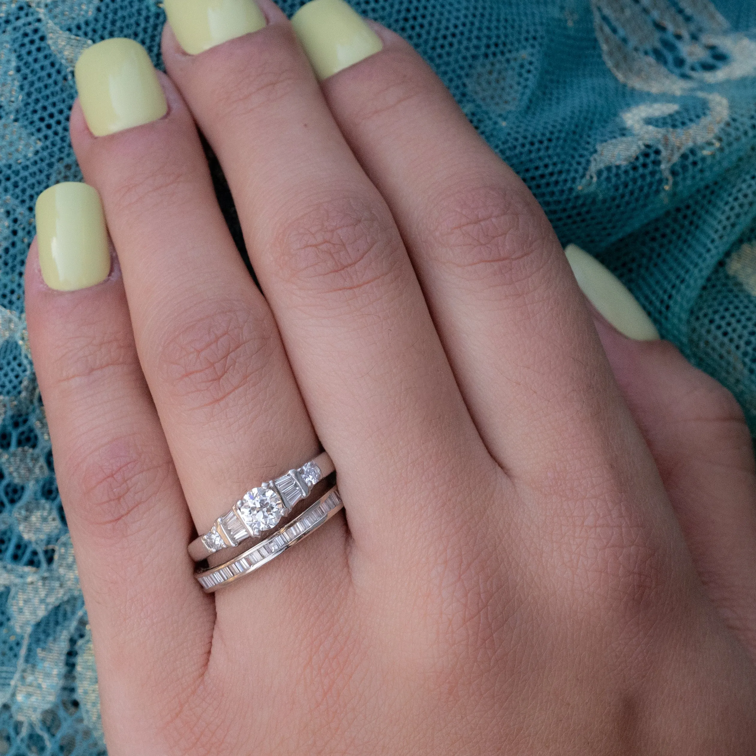 Transitional-Cut Diamond & Platinum Ring