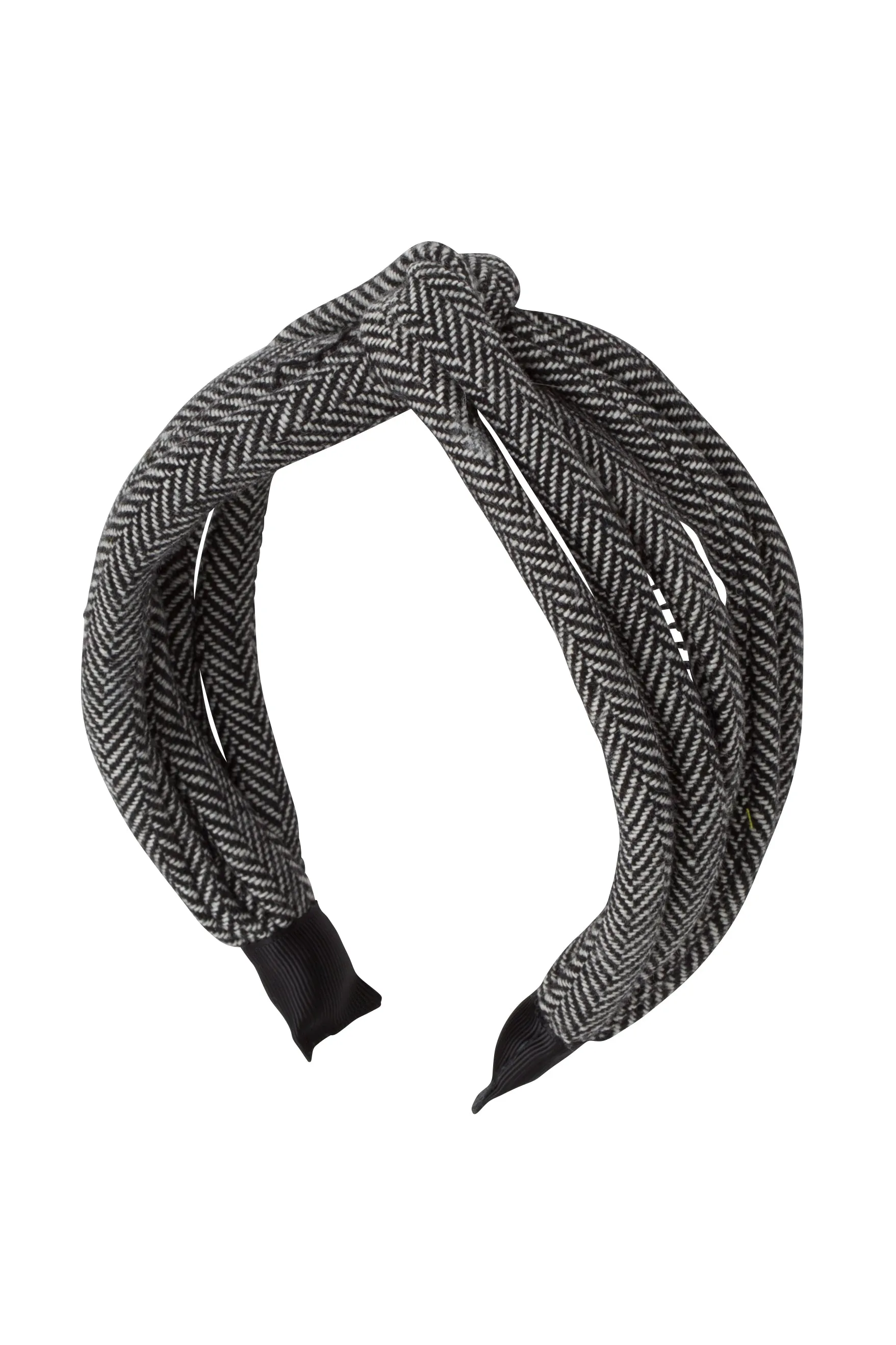 Tubular Herringbone Headband - Black/White