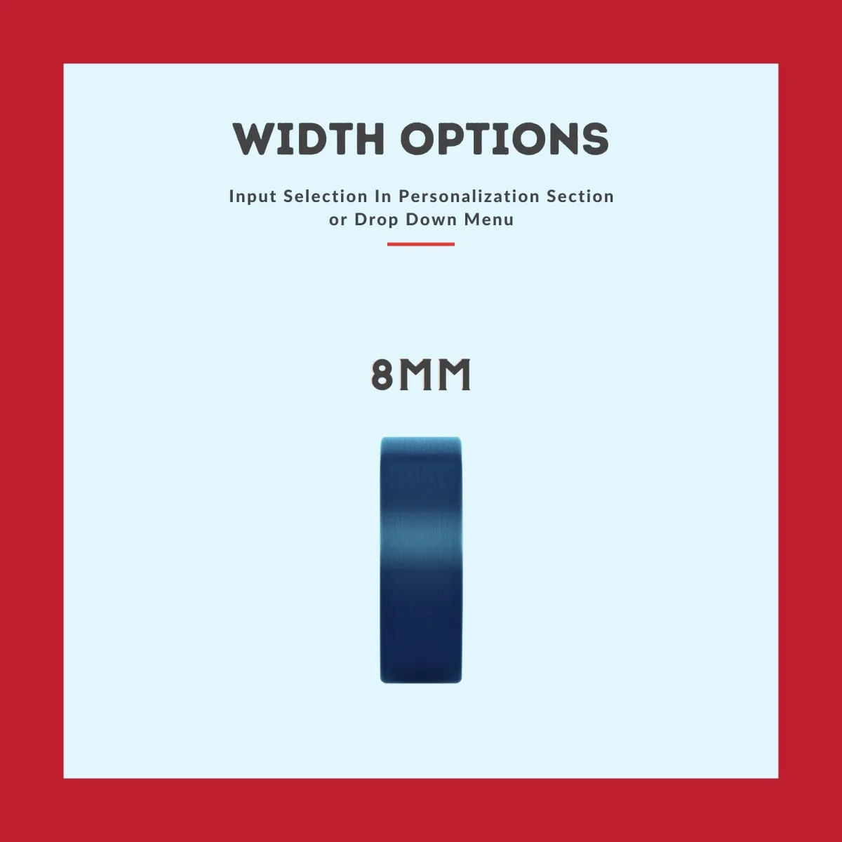 TYPHOON | Red Burl Wood, Blue Tungsten Ring, Brushed, Flat