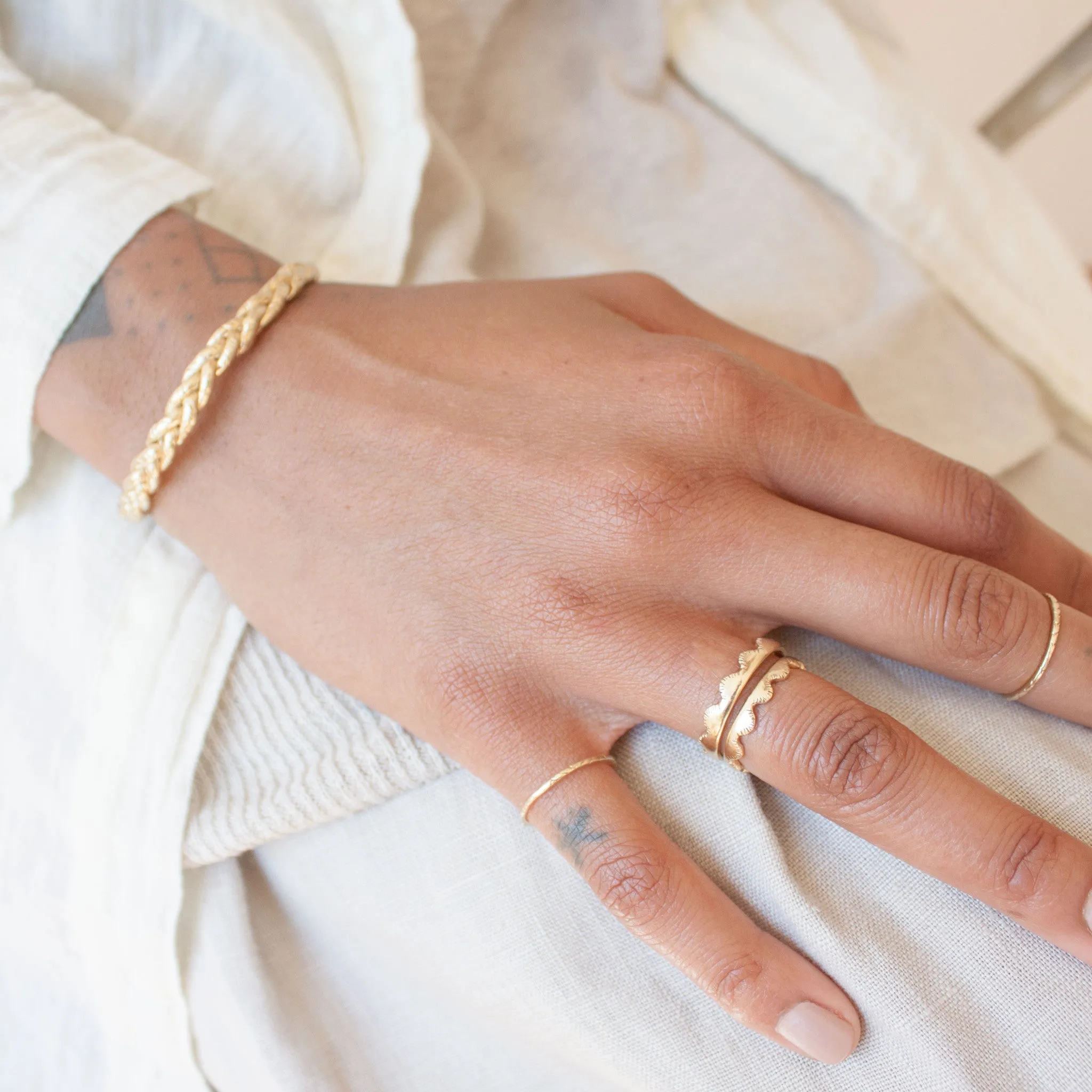 Venera Ring in Golden Brass