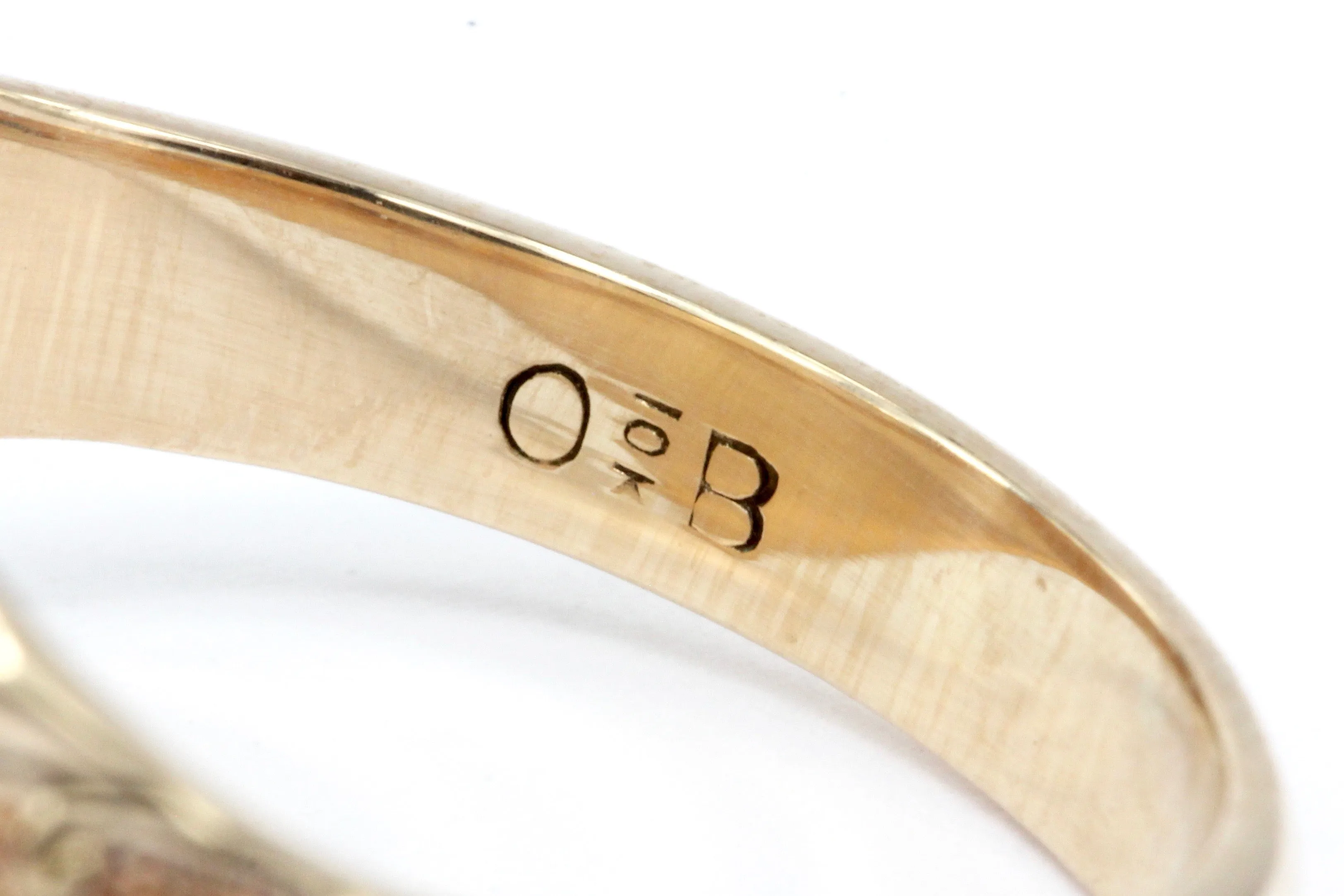 Victorian 10K Rose Gold Signet Ring Size by Ostby & Barton Size 6.5