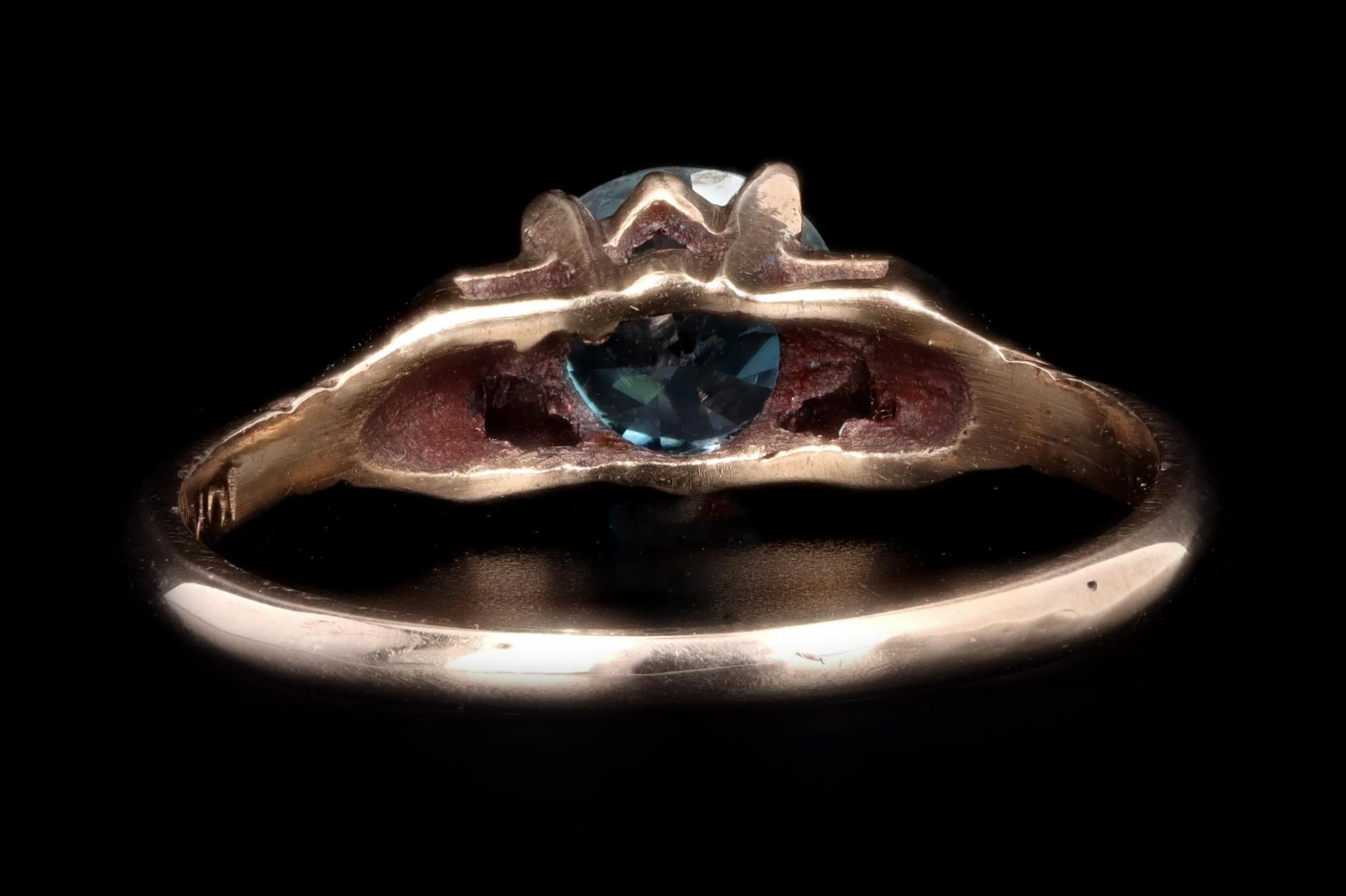 Victorian 10K Yellow Gold .95 Carat Old European Cut Zircon Ring