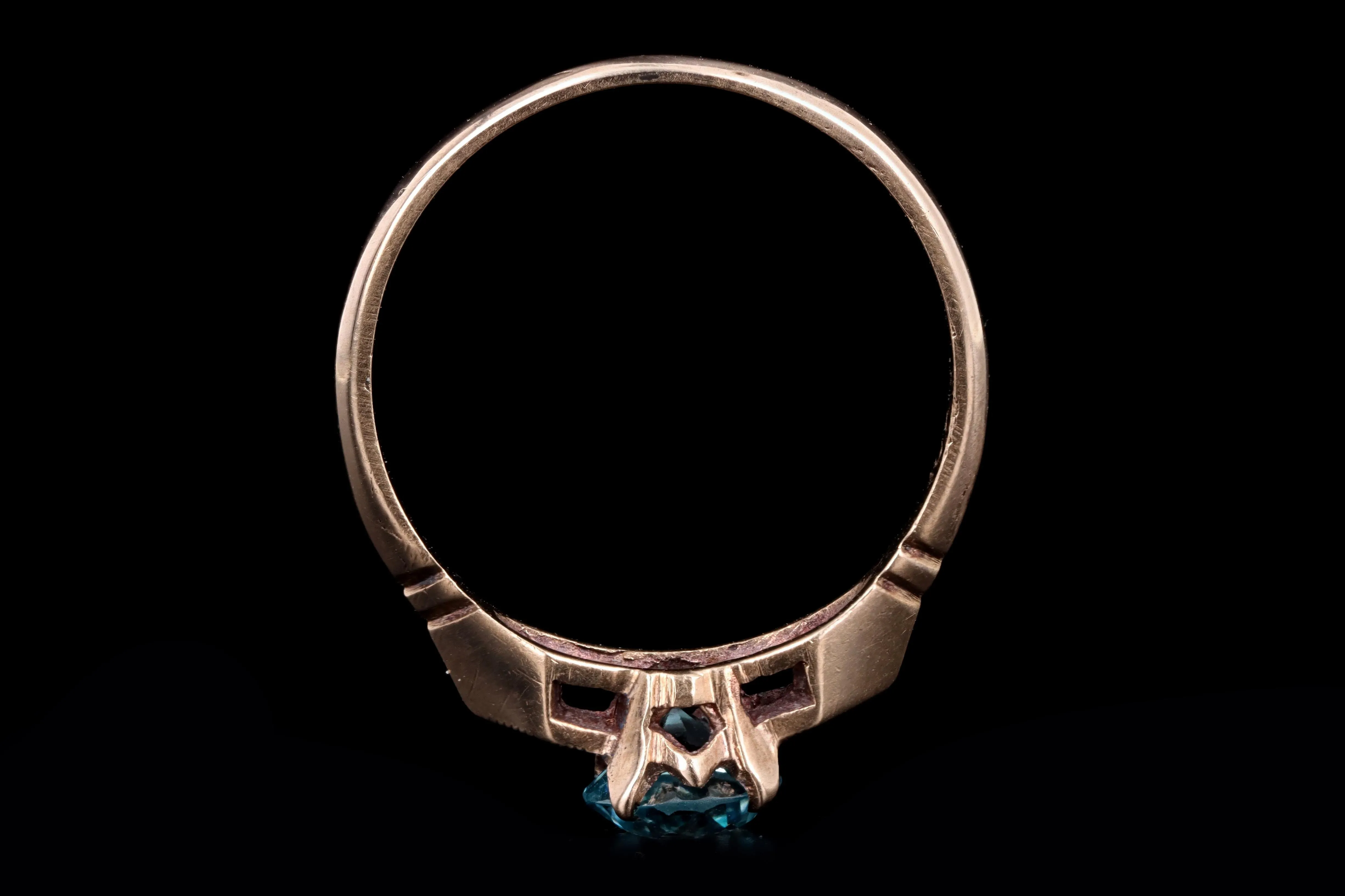 Victorian 10K Yellow Gold .95 Carat Old European Cut Zircon Ring