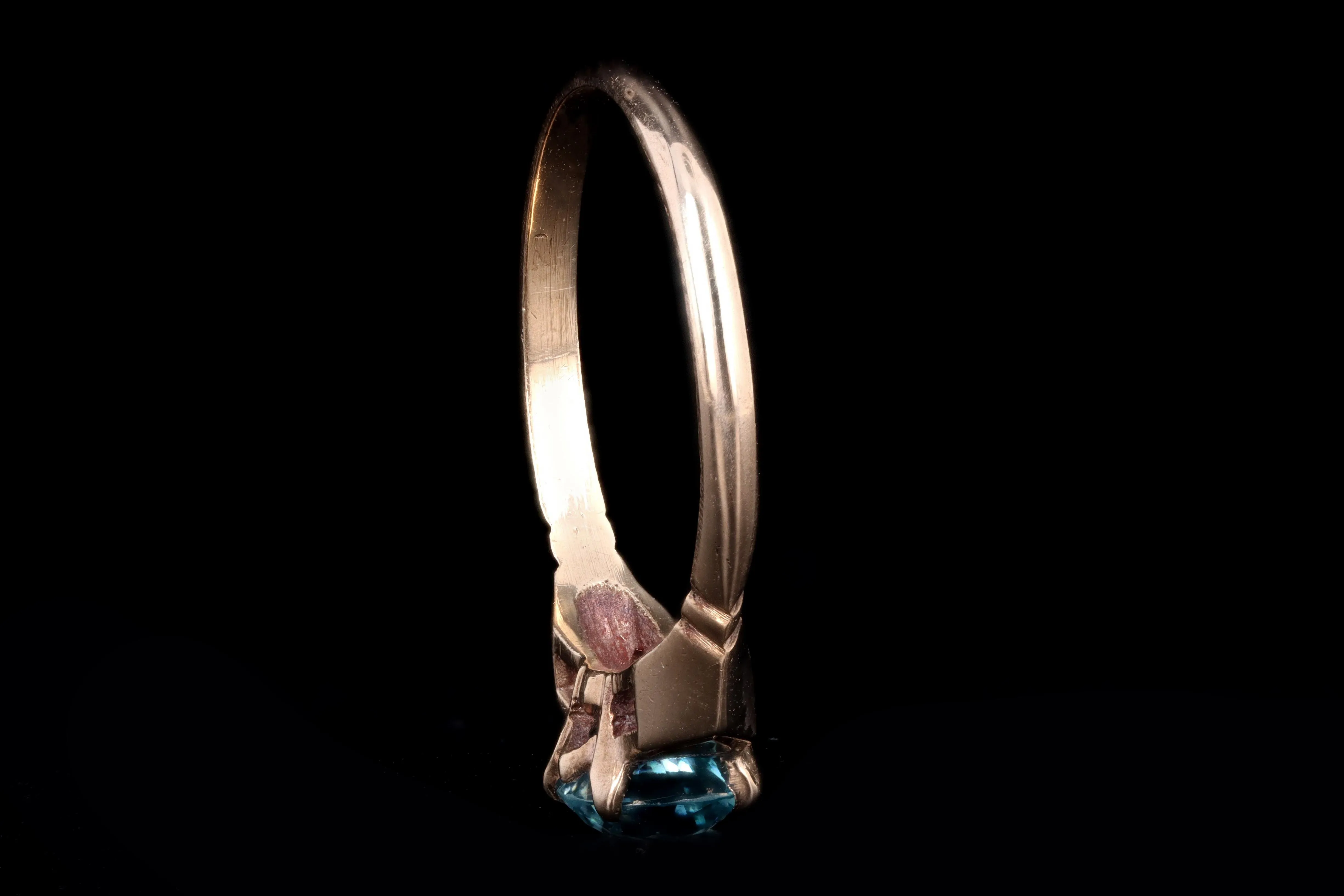 Victorian 10K Yellow Gold .95 Carat Old European Cut Zircon Ring