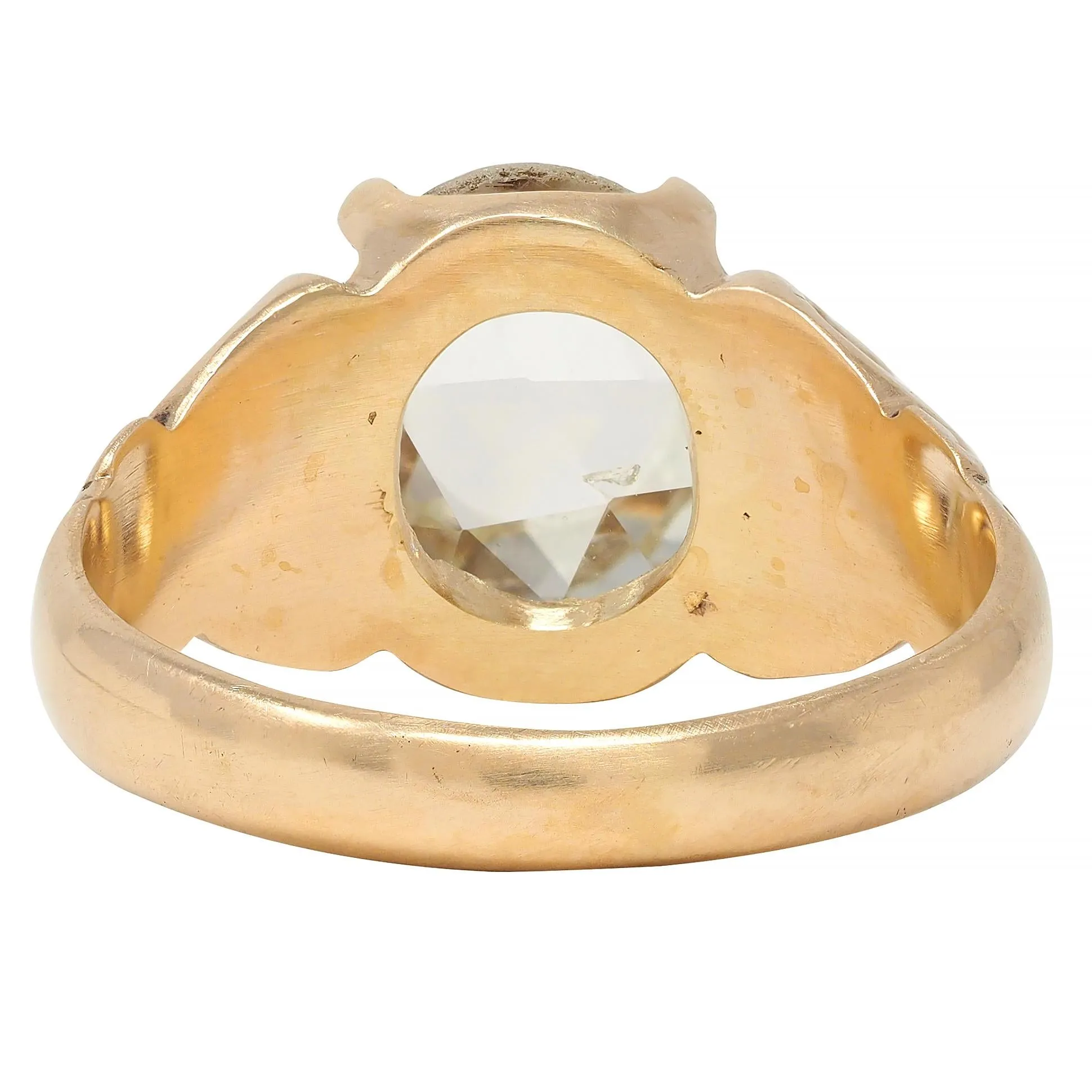 Victorian 1.44 CTW Rose Cut Diamond 14 Karat Gold Antique Solitaire Engagament Ring