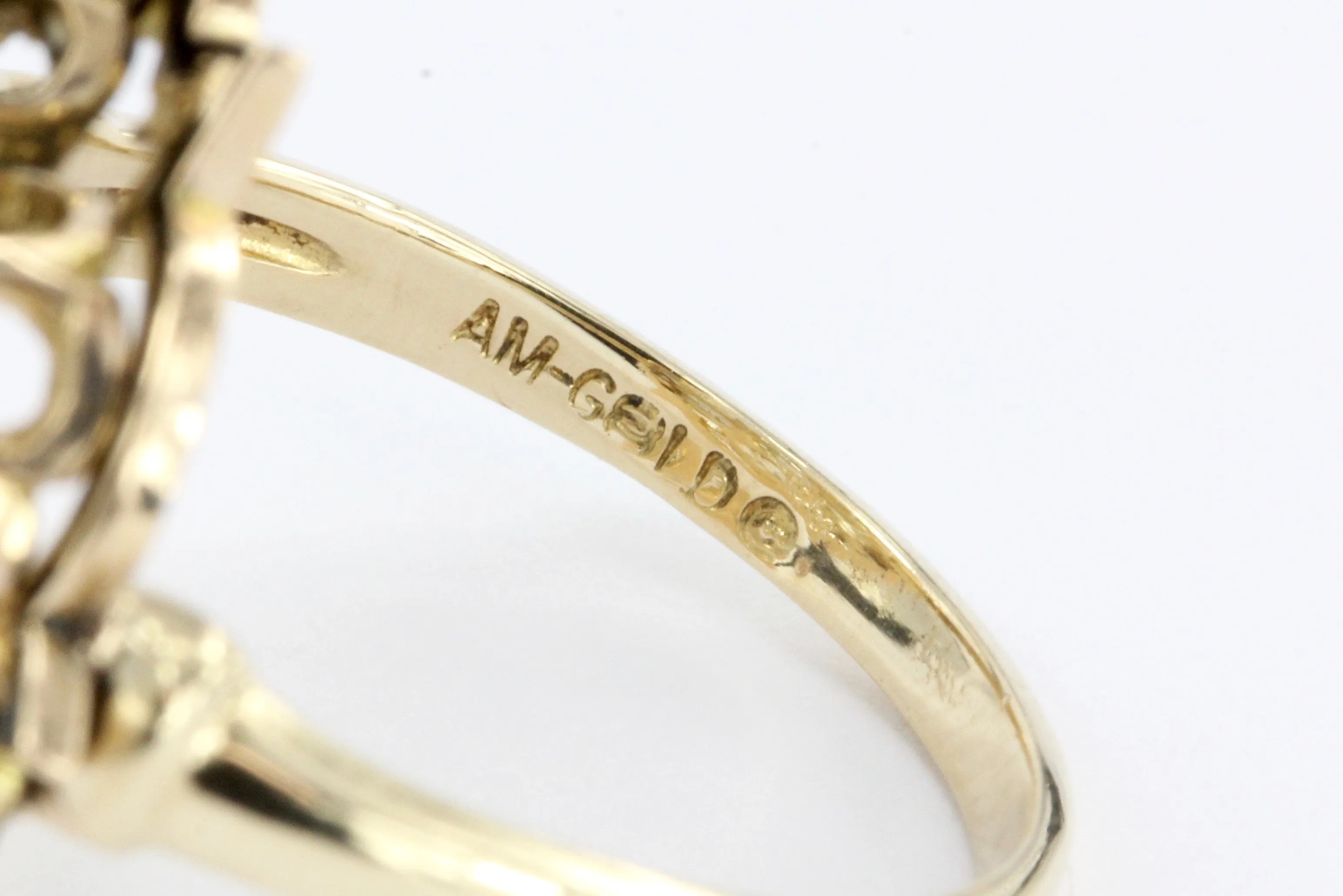 Victorian 14K Gold Black Enamel Old European & Old Mine Diamond Starburst Ring
