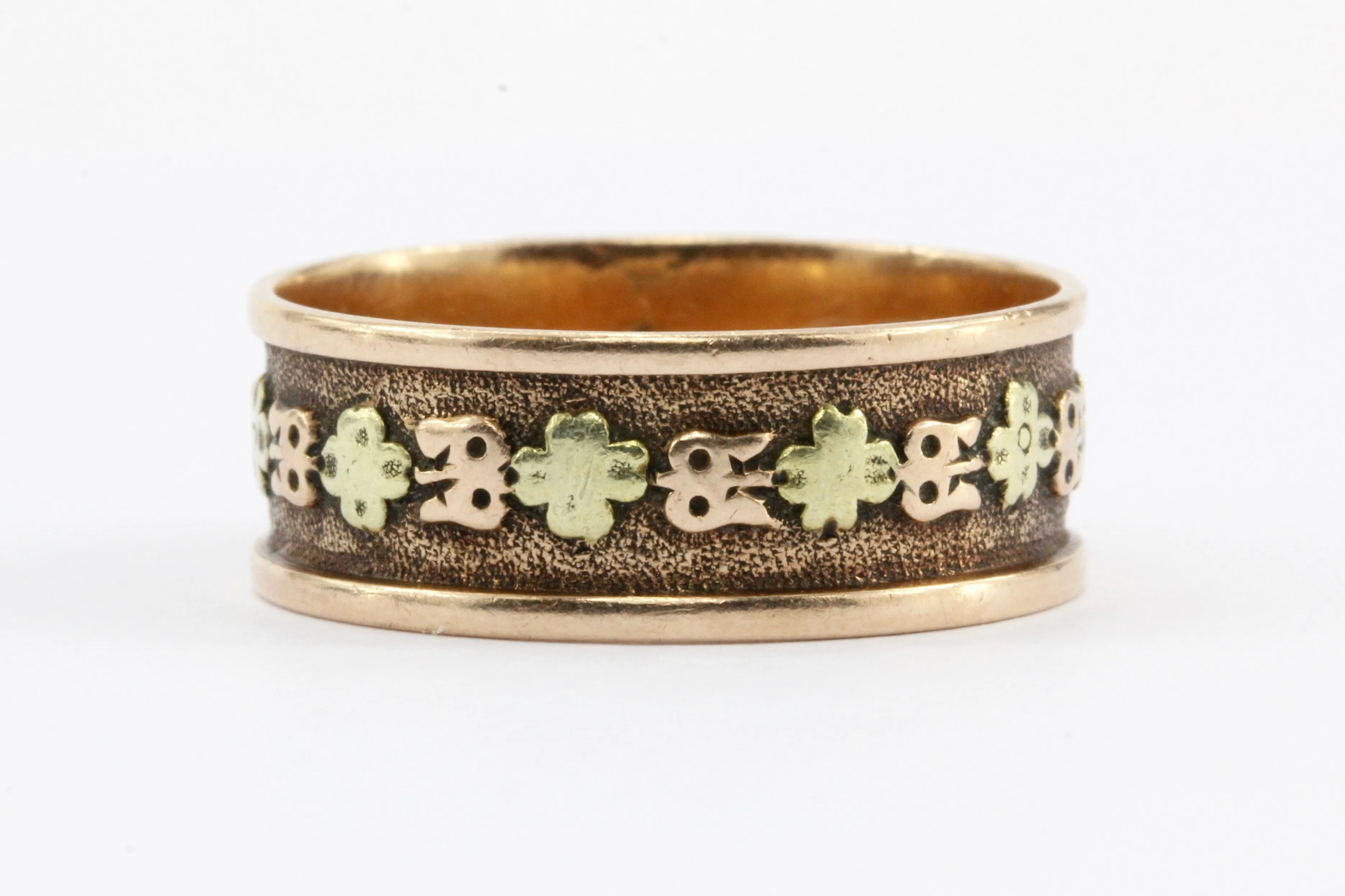 Victorian 14k Rose/ Yellow Gold Old Mine Cut Diamond Mens Ring / Band