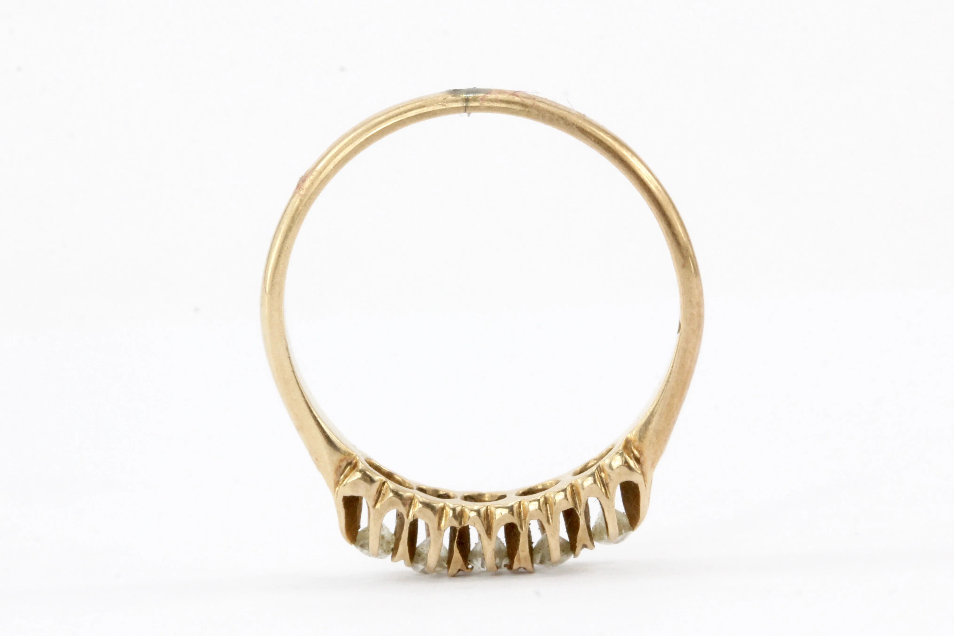 Victorian 14K Yellow Gold Old Mine Cut Diamond Band