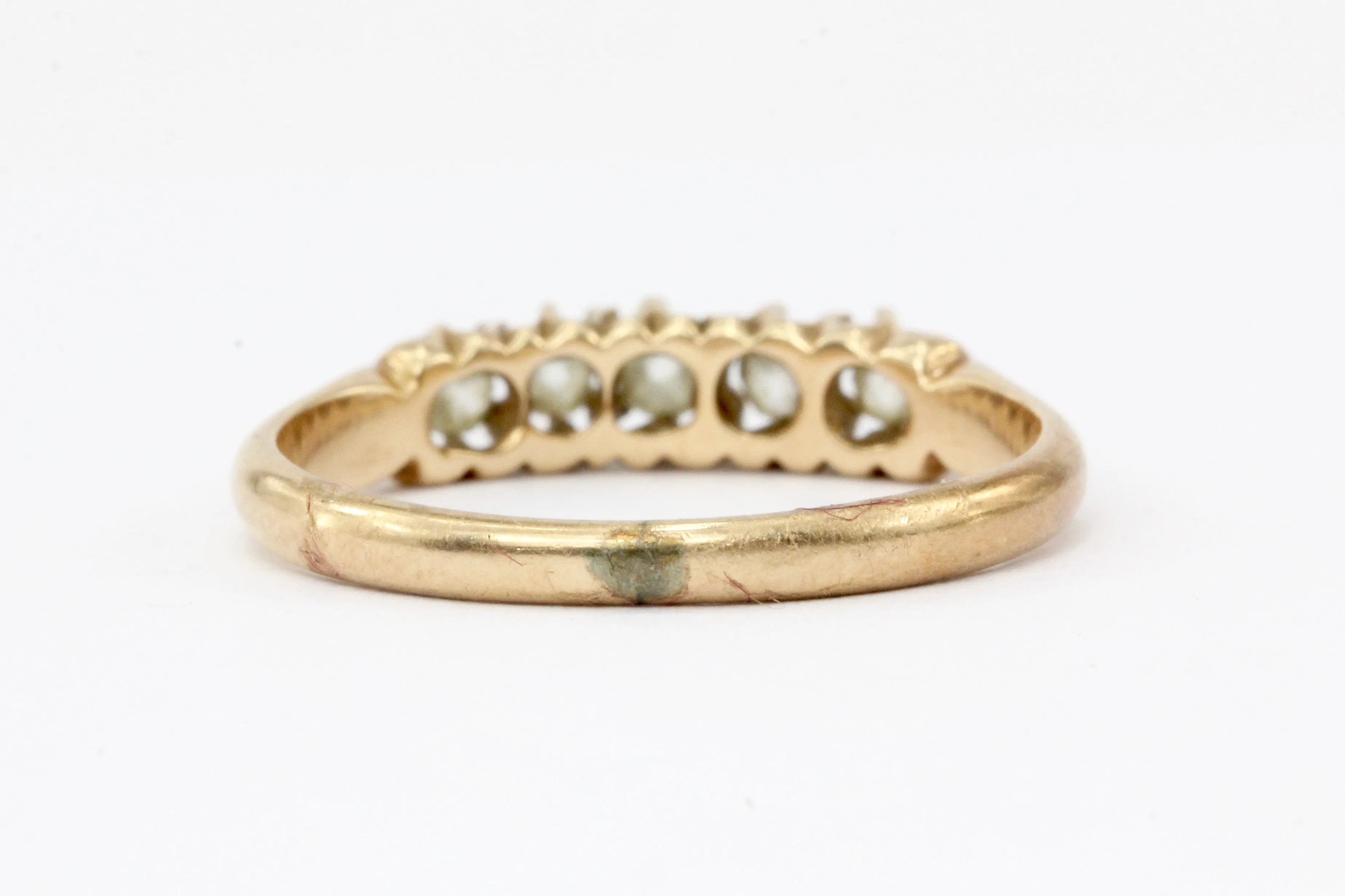 Victorian 14K Yellow Gold Old Mine Cut Diamond Band