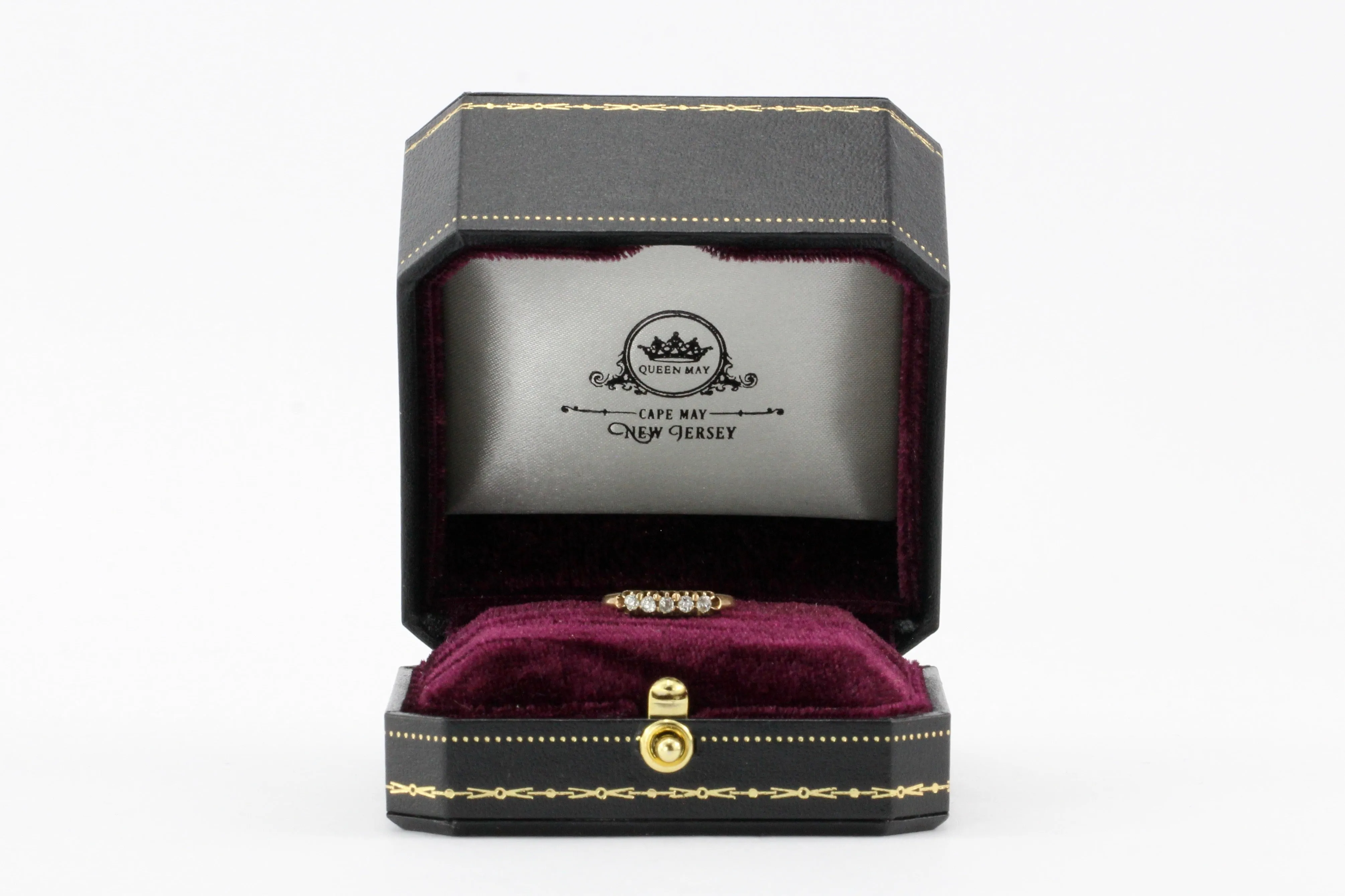 Victorian 14K Yellow Gold Old Mine Cut Diamond Band