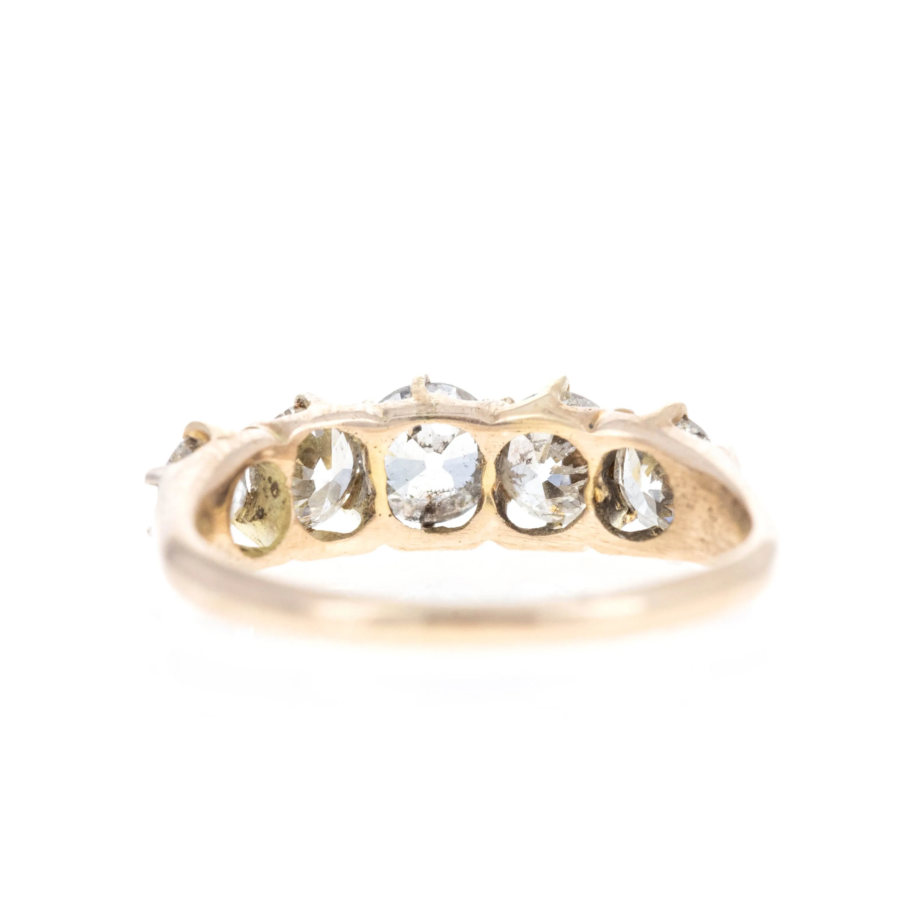 Victorian 15K Yellow Gold 1.75 Carat Five Stone Ring
