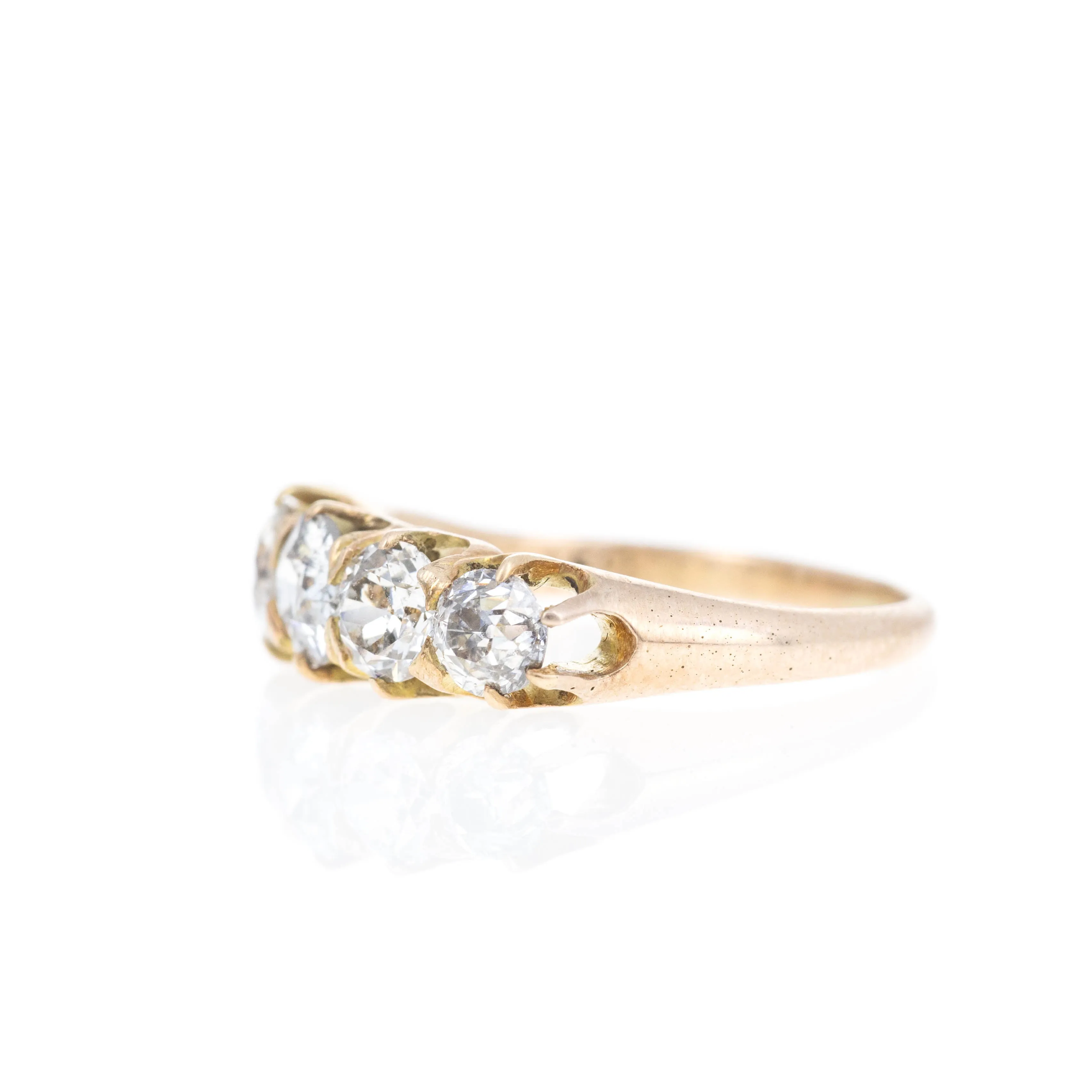 Victorian 15K Yellow Gold 1.75 Carat Five Stone Ring
