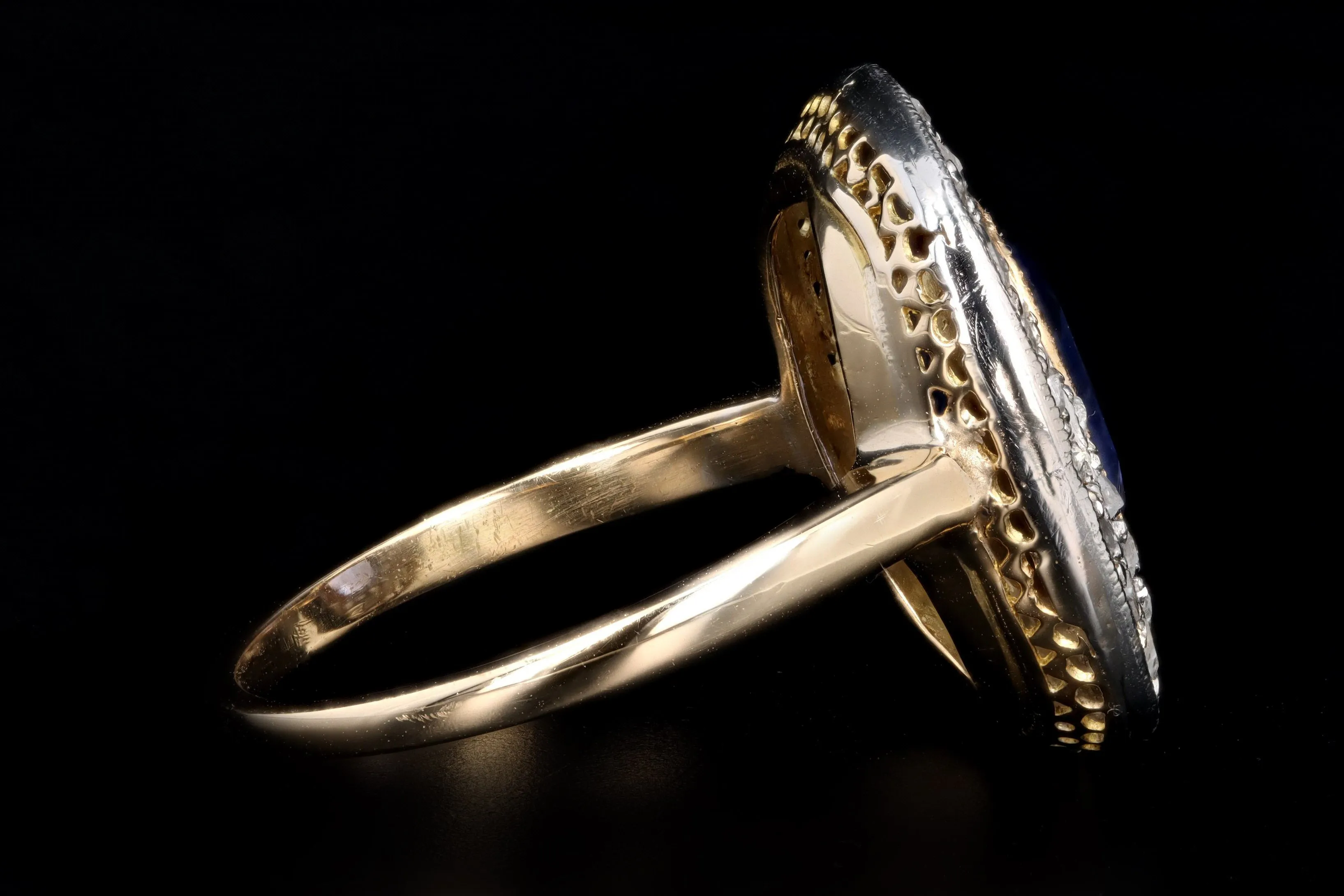 Victorian 18K Yellow Gold & Platinum 2.0 Carat Natural No Heat Sapphire Ring