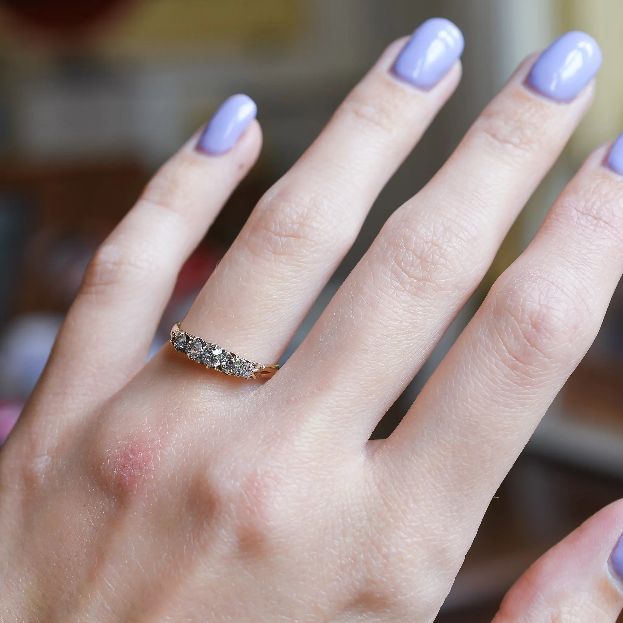 Victorian 5-Stone Old Cut Diamond Ring