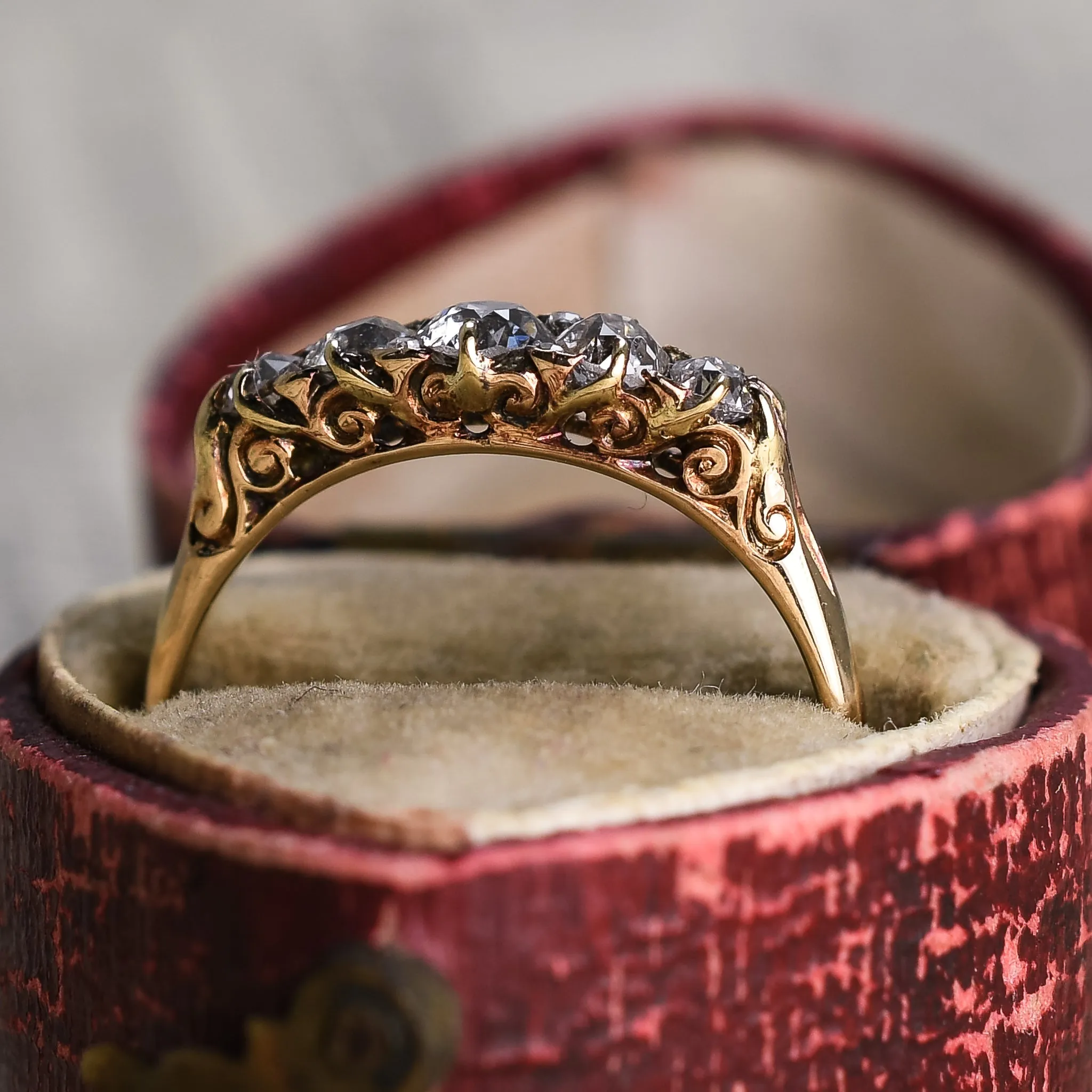 Victorian 5-Stone Old Cut Diamond Ring