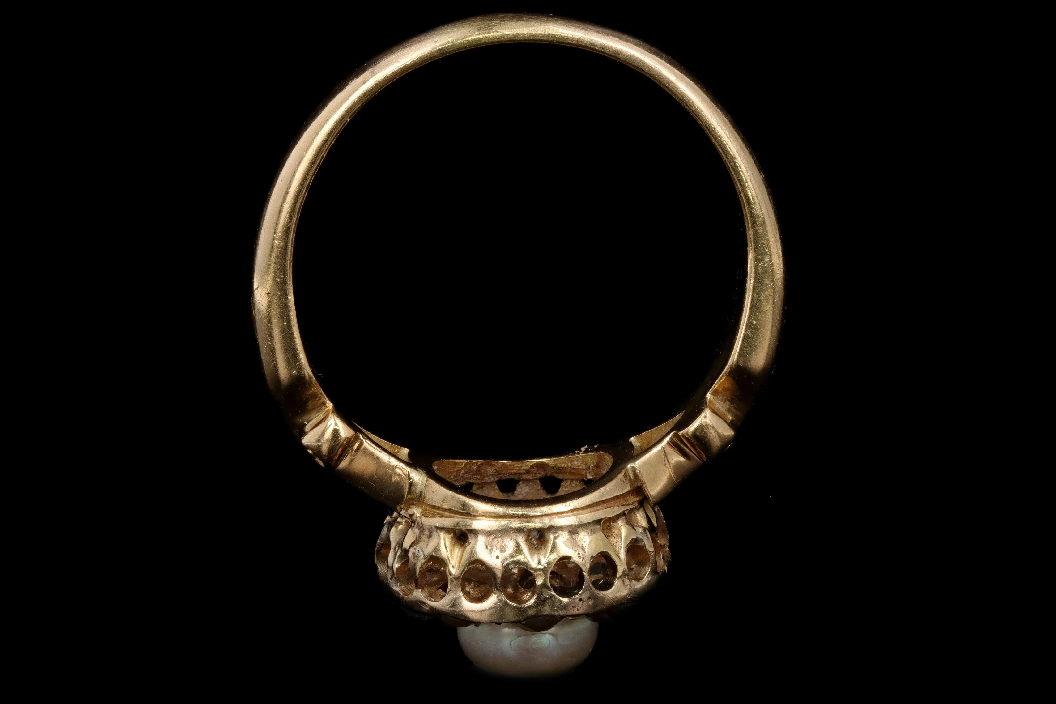 Victorian 5.5mm Pearl & Old Mine Cut Diamond Ring
