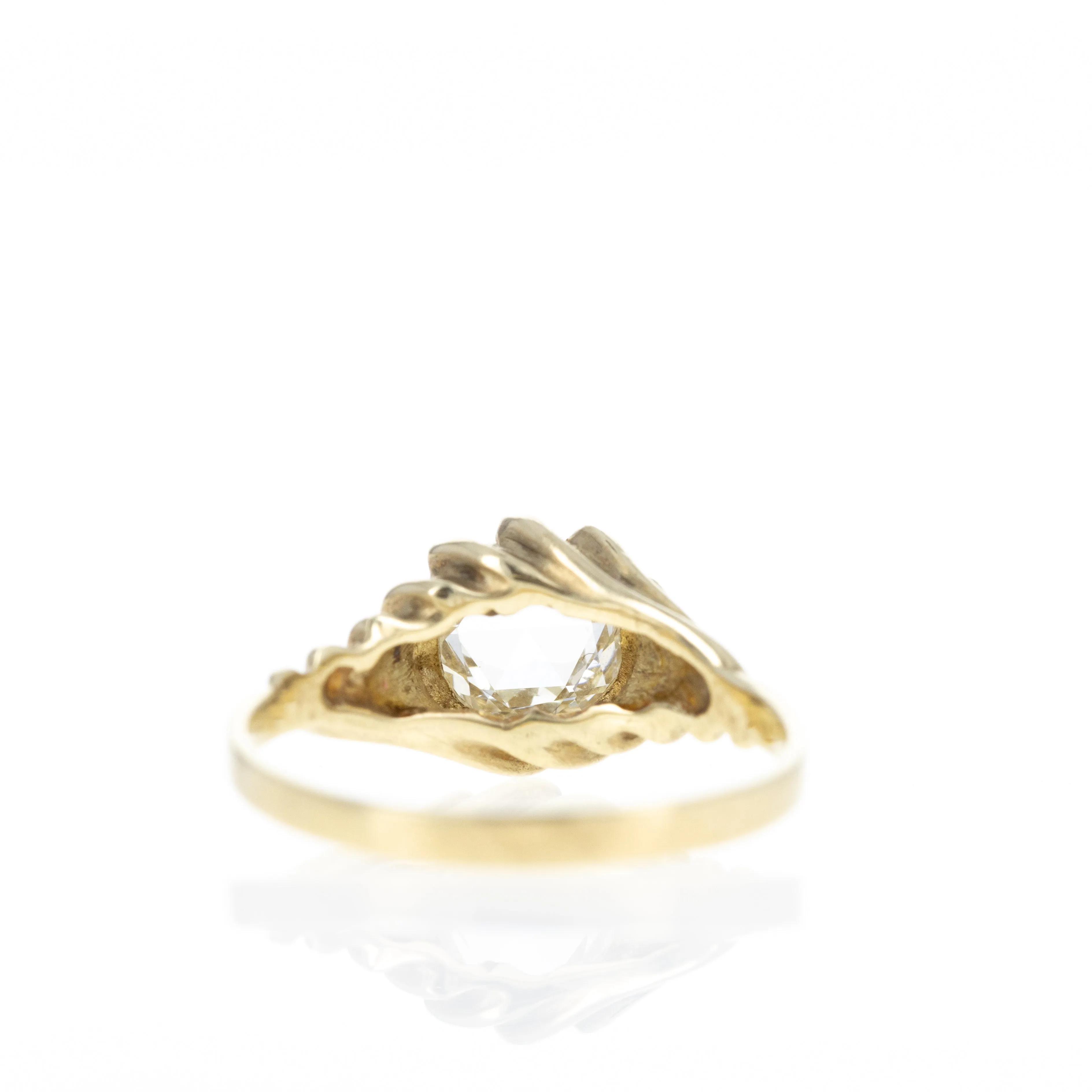 Victorian 9K Yellow Gold 1.05 Carat Rose Cut Diamond Ring
