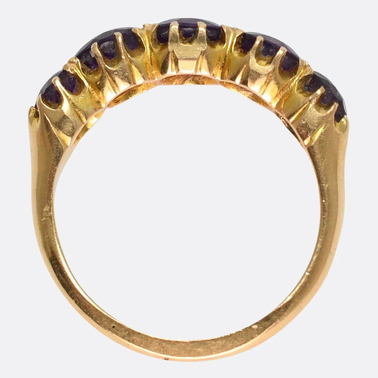Victorian Amethyst 5-Stone Half Hoop Ring