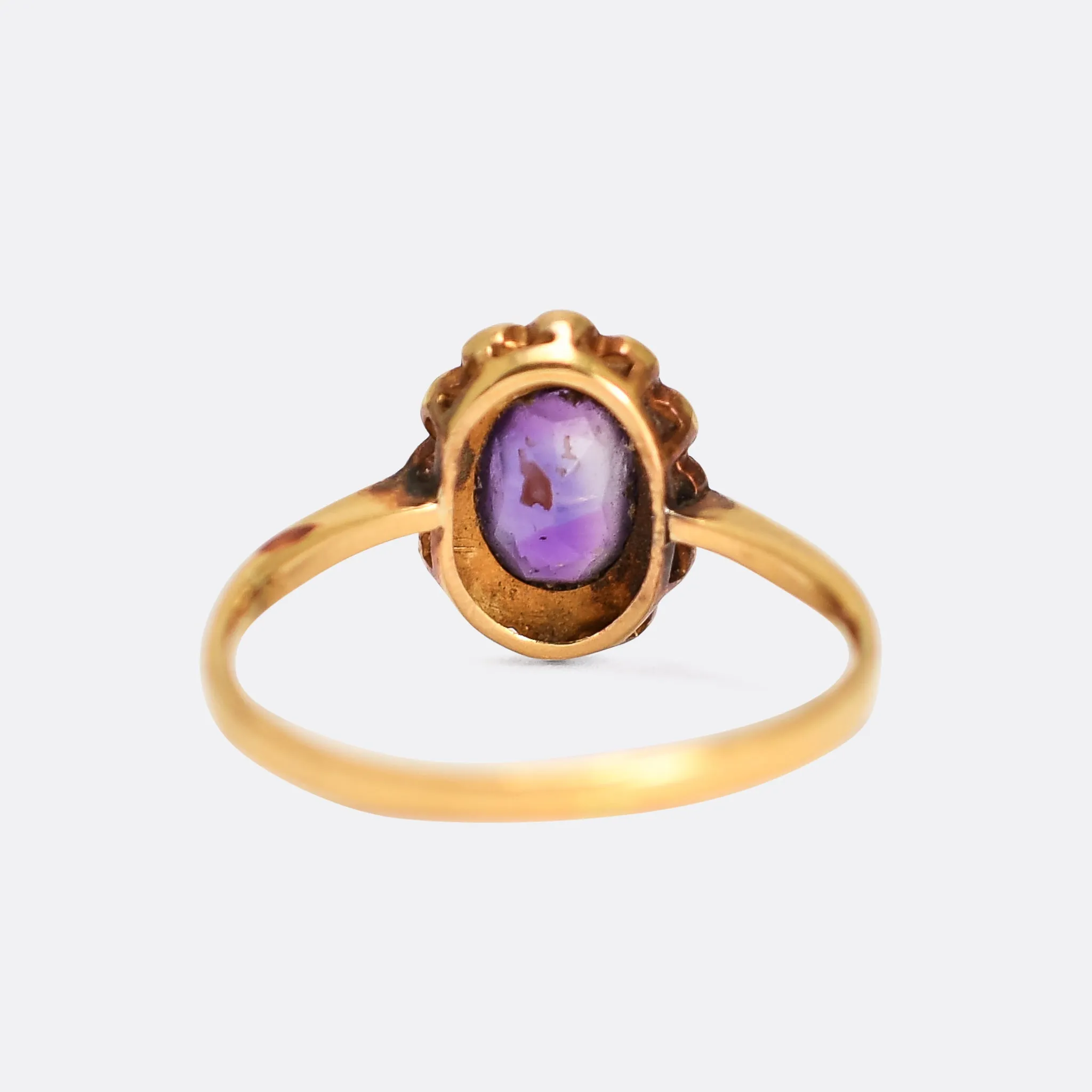 Victorian Amethyst & Pearl Cluster Ring