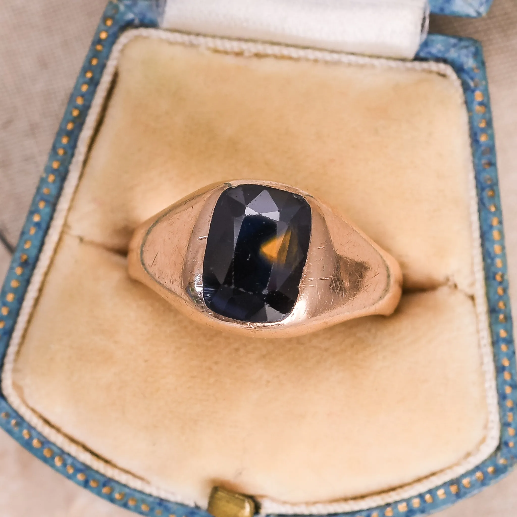 Victorian Bi-Colour Blue/Yellow Sapphire Signet Ring