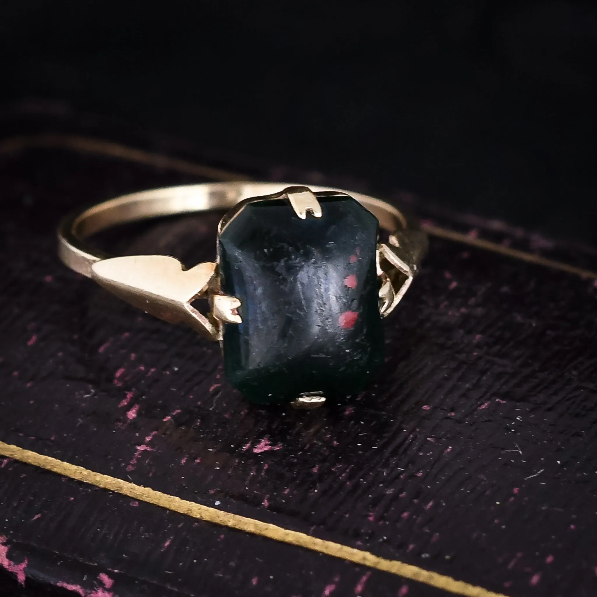 Victorian Bloodstone Cabochon Ring