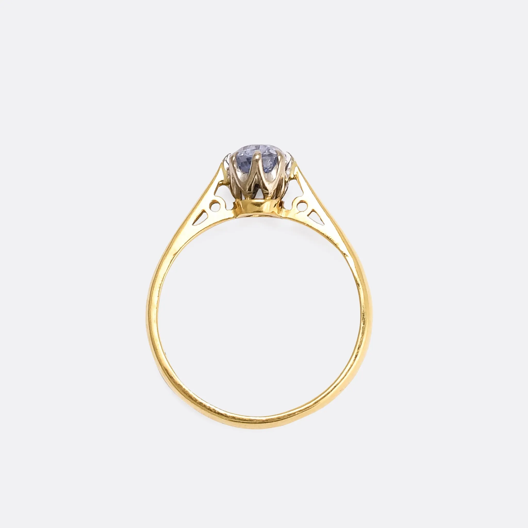 Victorian Ceylon Sapphire Solitaire Engagement Ring