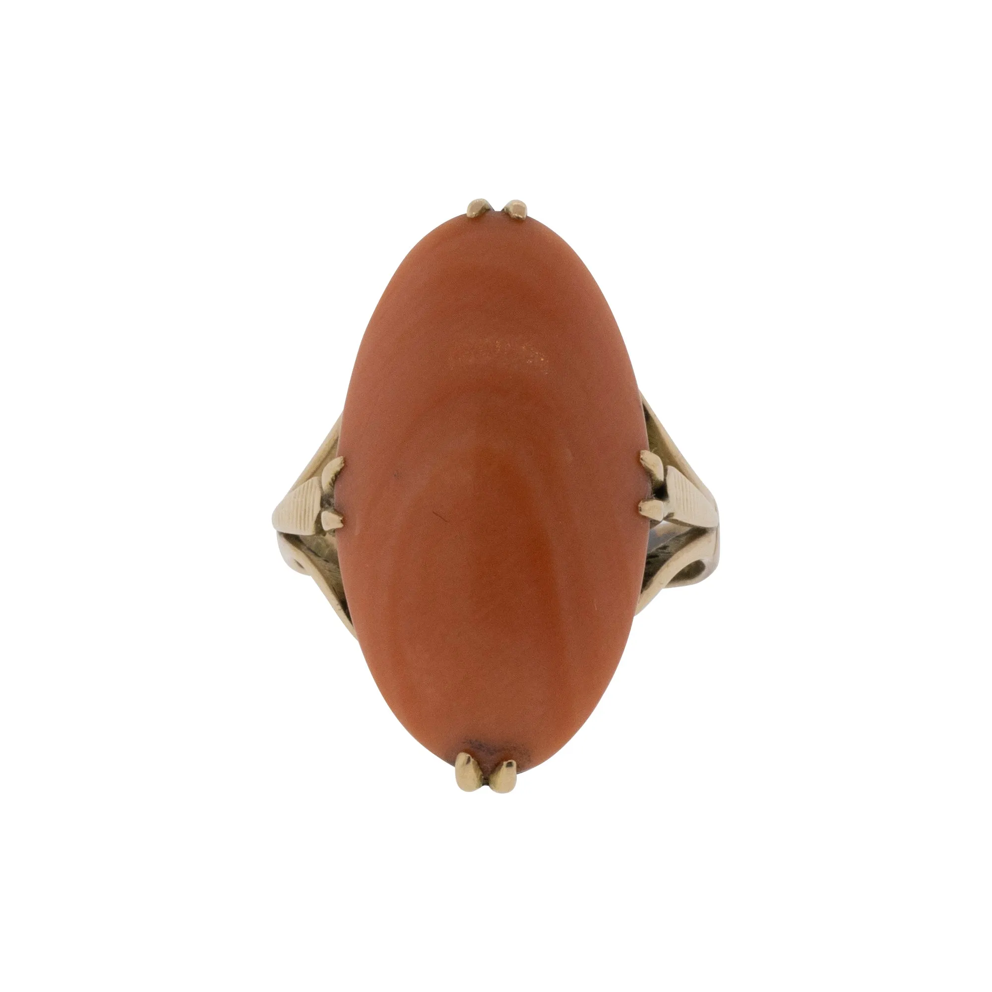 Victorian Coral Split Ring Shank Ring