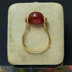 Victorian Egyptian Revival Scarab Swivel Ring I