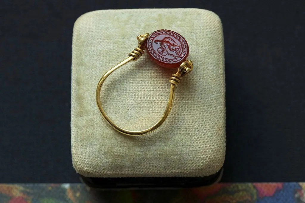 Victorian Egyptian Revival Scarab Swivel Ring I