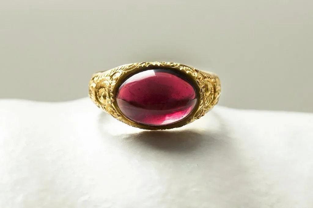 Victorian Garnet Cabochon Ring